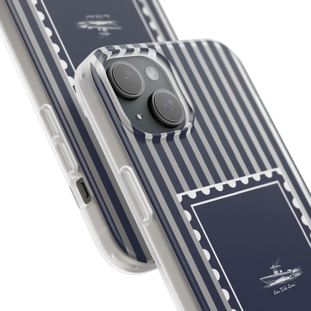 All day Offshore boat- Navy Stripe phone case