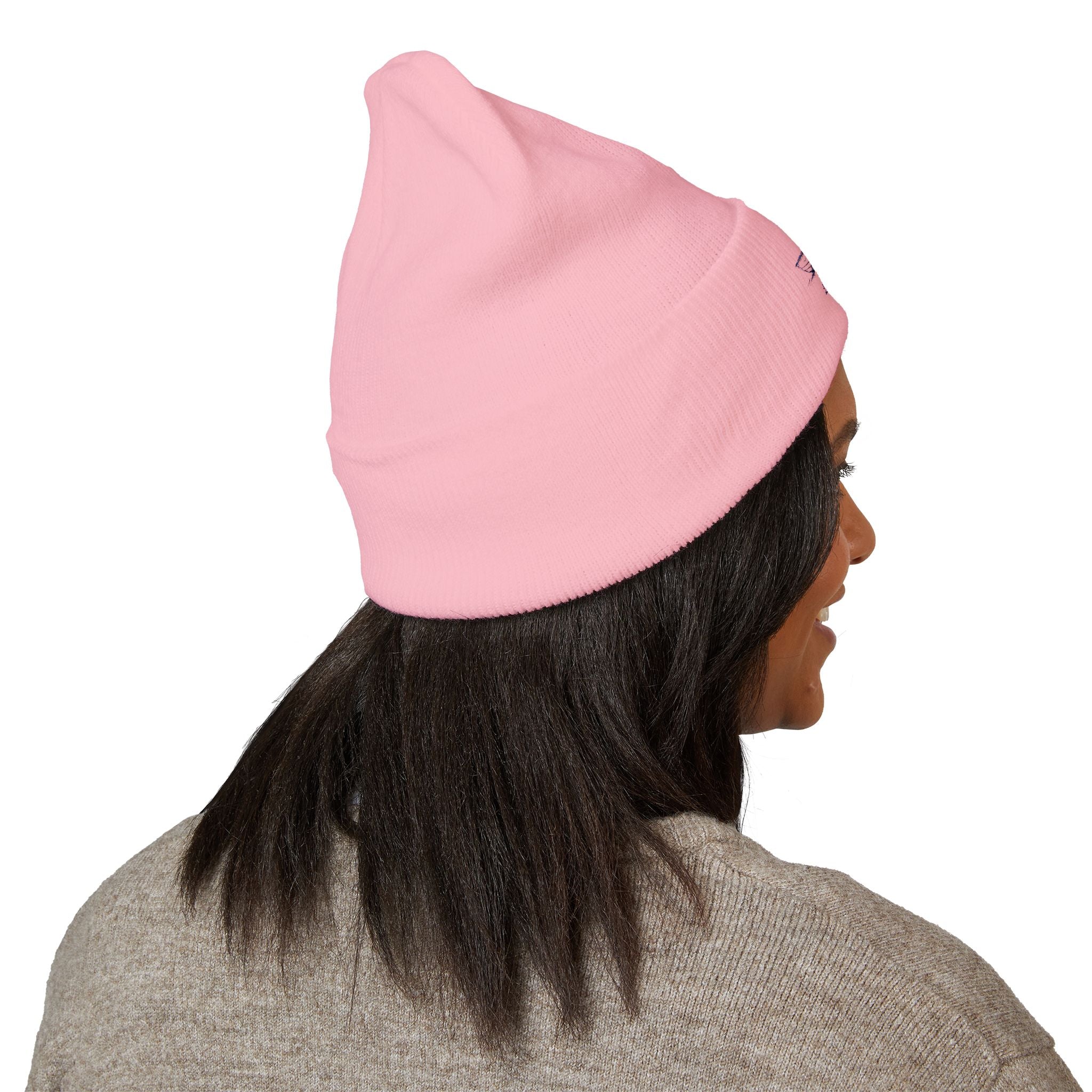 Embroidered Minimalist Sailboat Cuffed Beanie