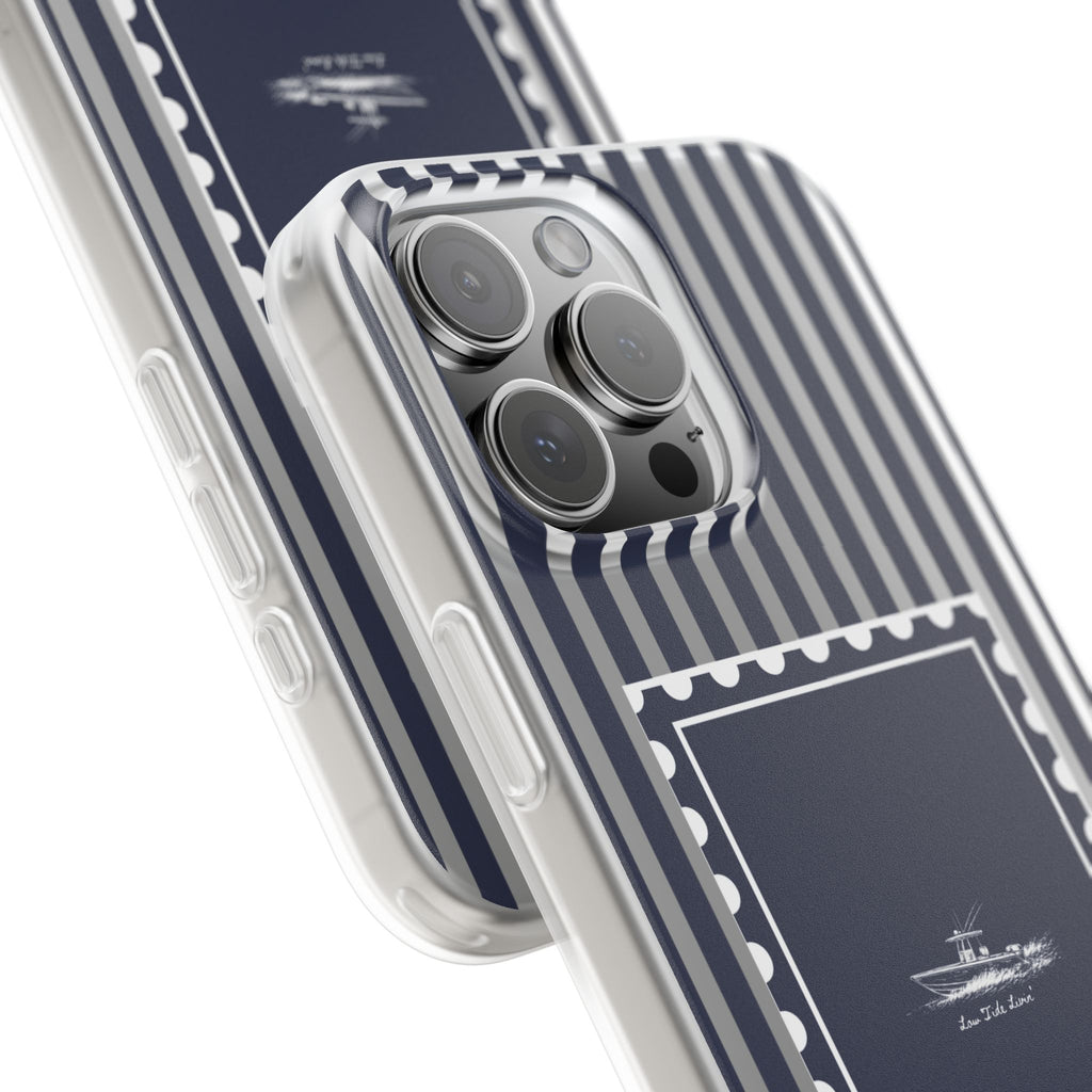 All day Offshore boat- Navy Stripe phone case