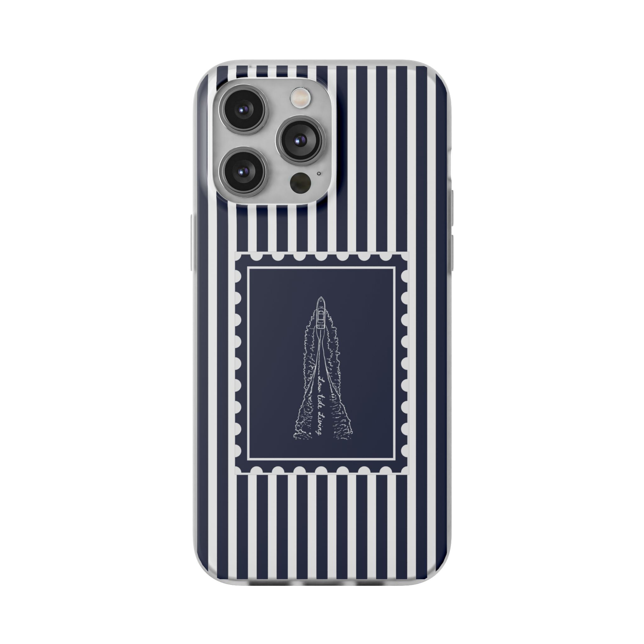 All Day Off Shore wake- Navy stripe phone case