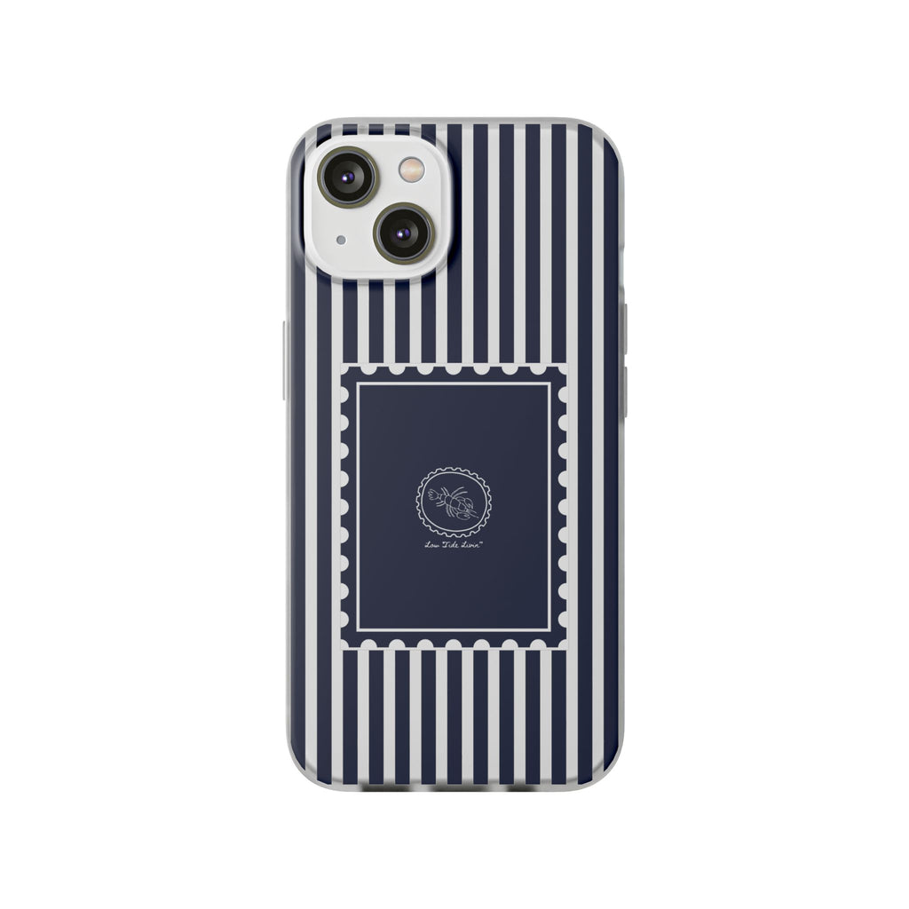 Stamped by the Sea- Navy Stripe phone case