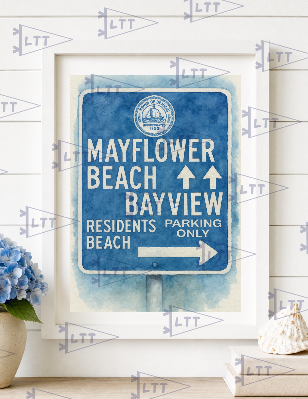 Mayflower beach sign Print and card