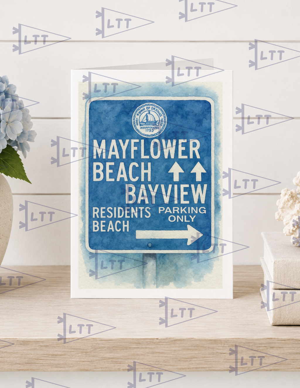 Mayflower beach sign Print and card