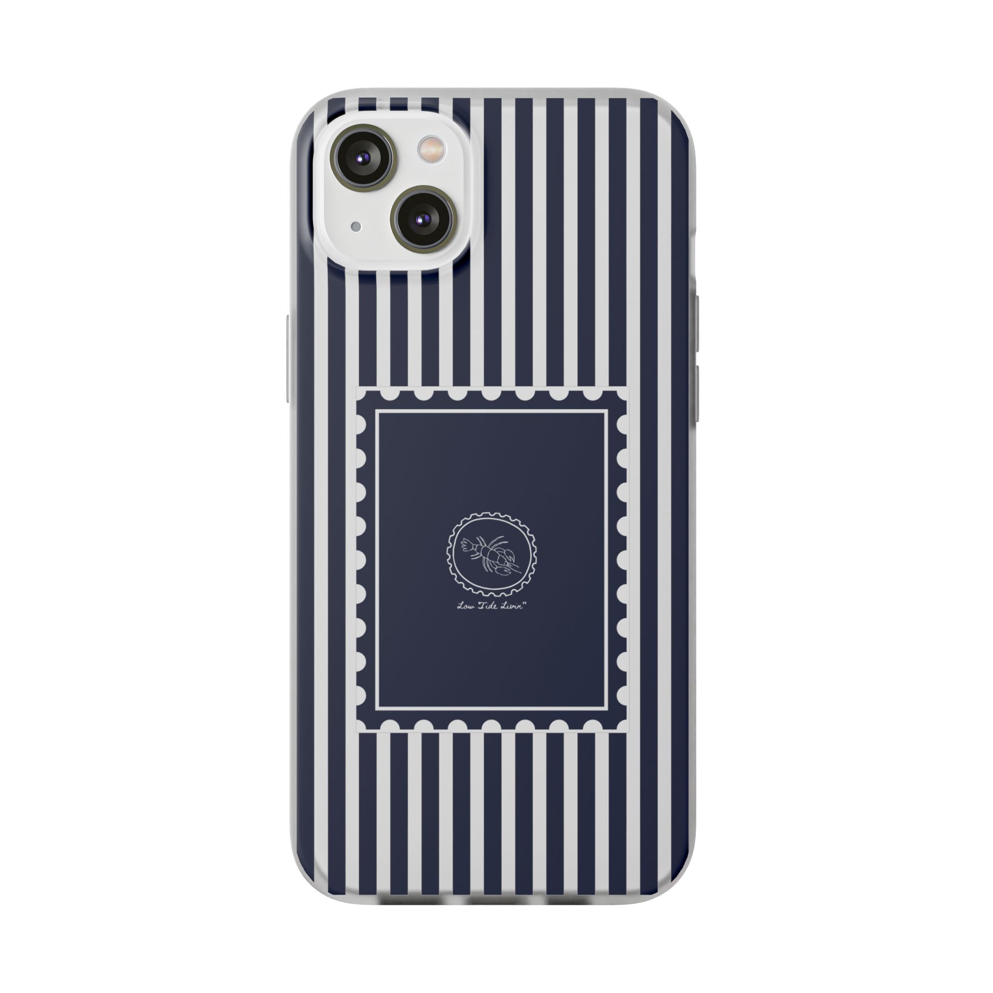 Stamped by the Sea- Navy Stripe phone case