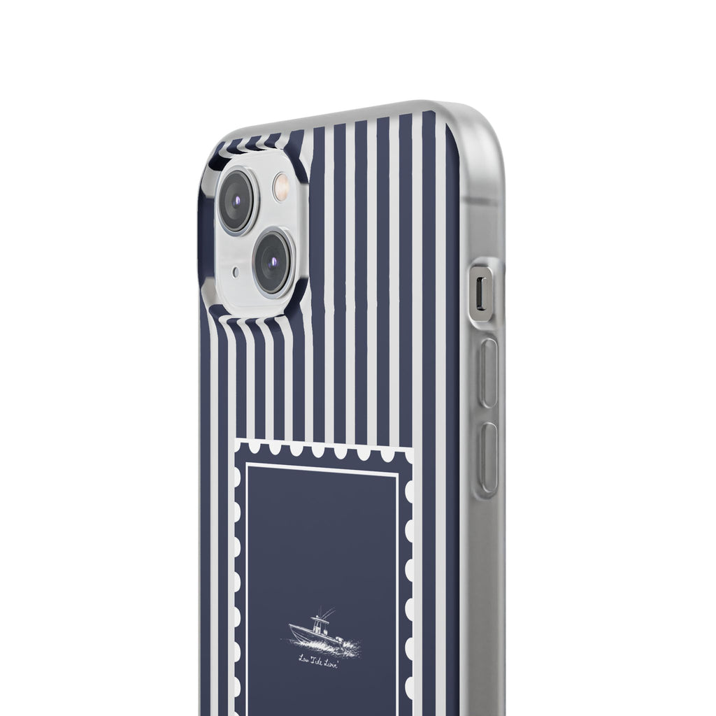 All day Offshore boat- Navy Stripe phone case