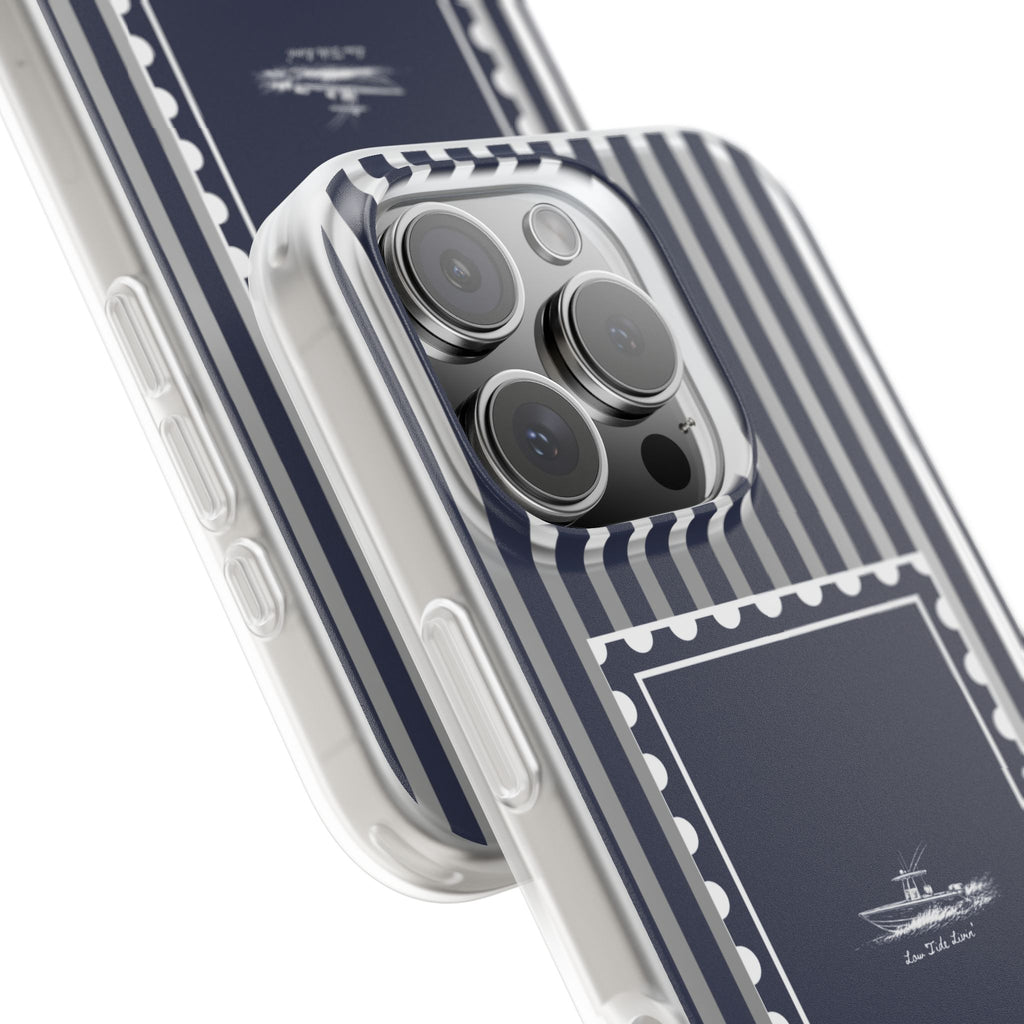 All day Offshore boat- Navy Stripe phone case