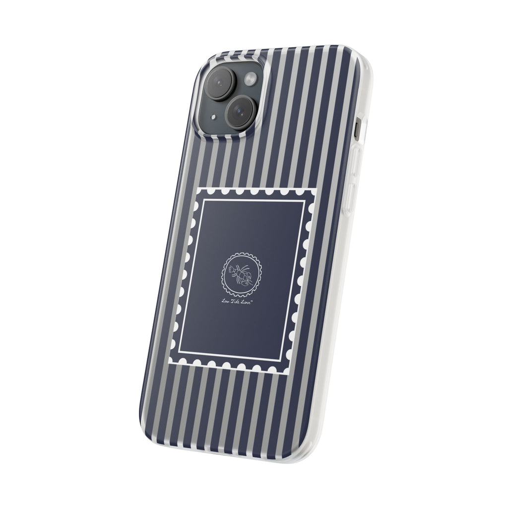 Stamped by the Sea- Navy Stripe phone case