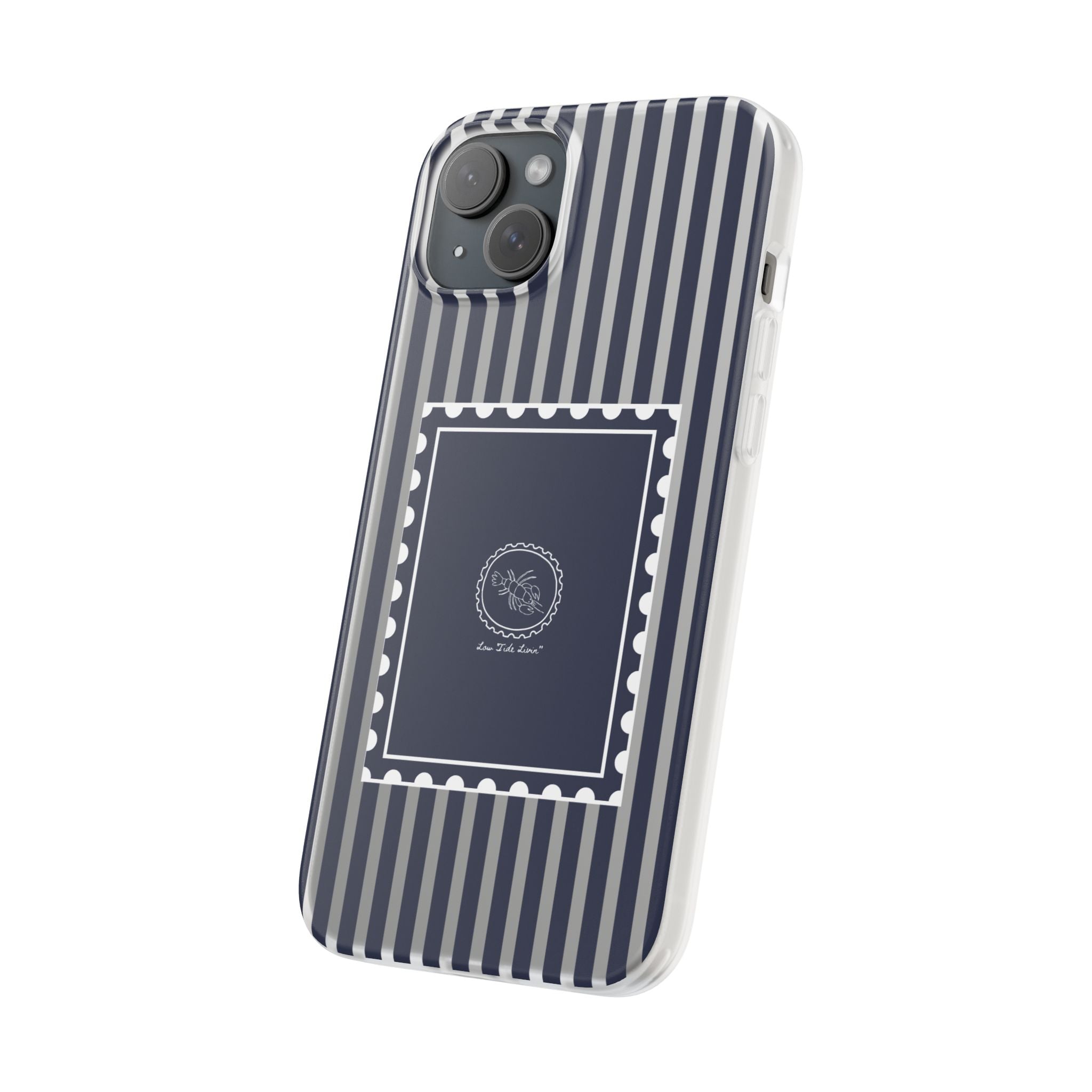Stamped by the Sea- Navy Stripe phone case