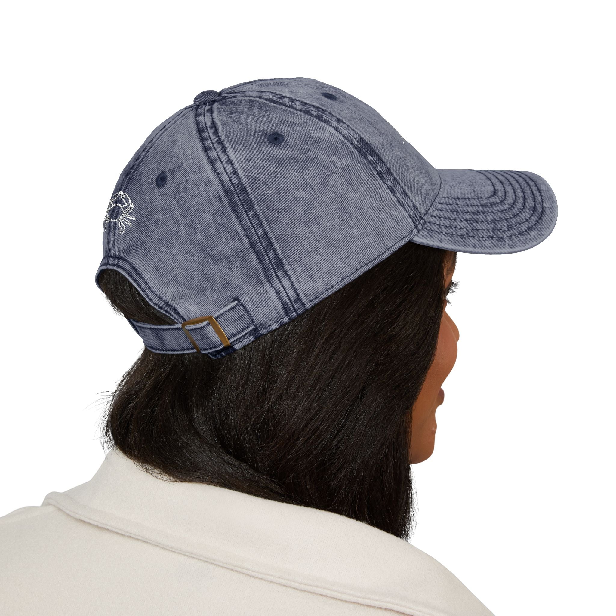 Vintage Embroidered Seaplane Cap — Washed Navy Hat for Aviators & Travelers