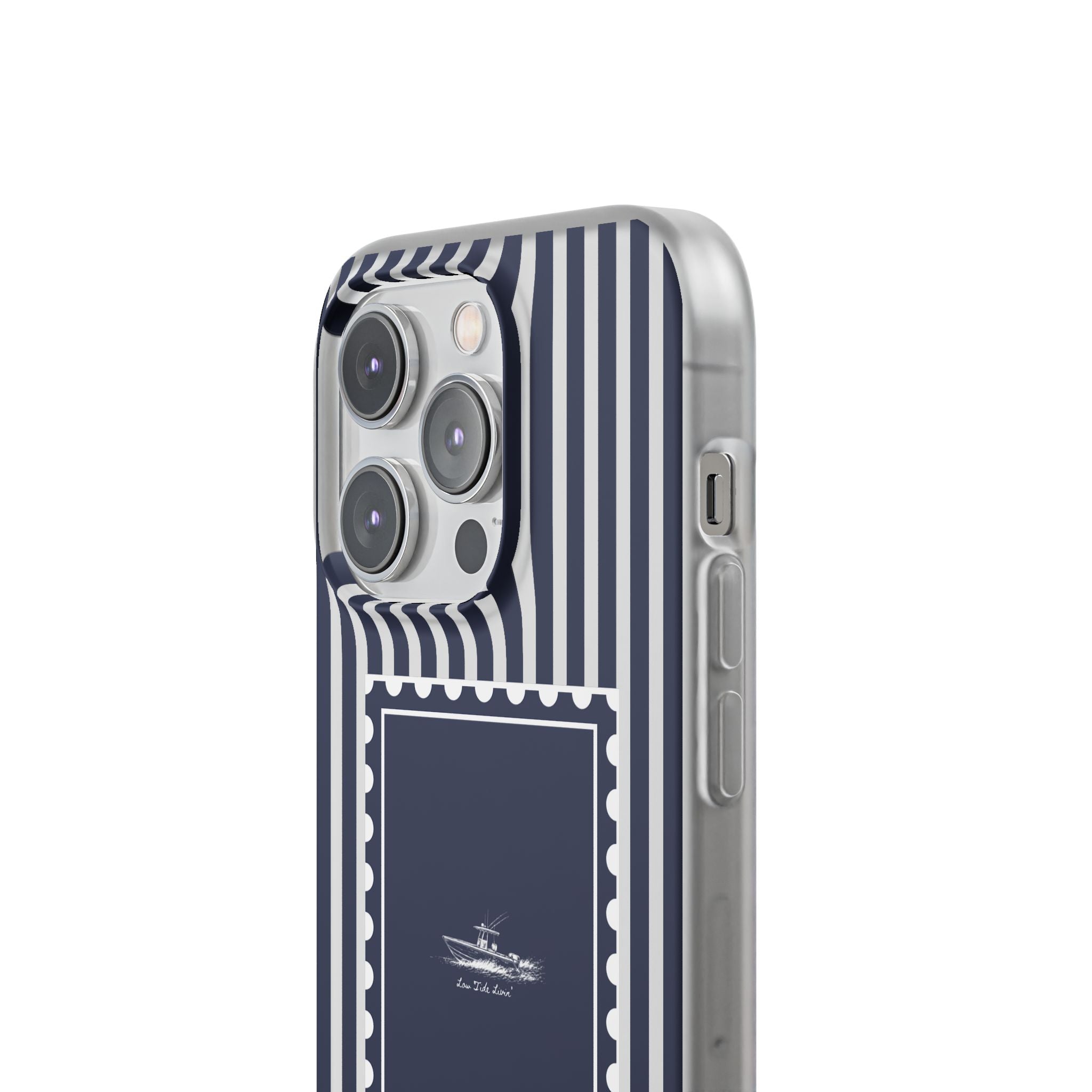 All day Offshore boat- Navy Stripe phone case