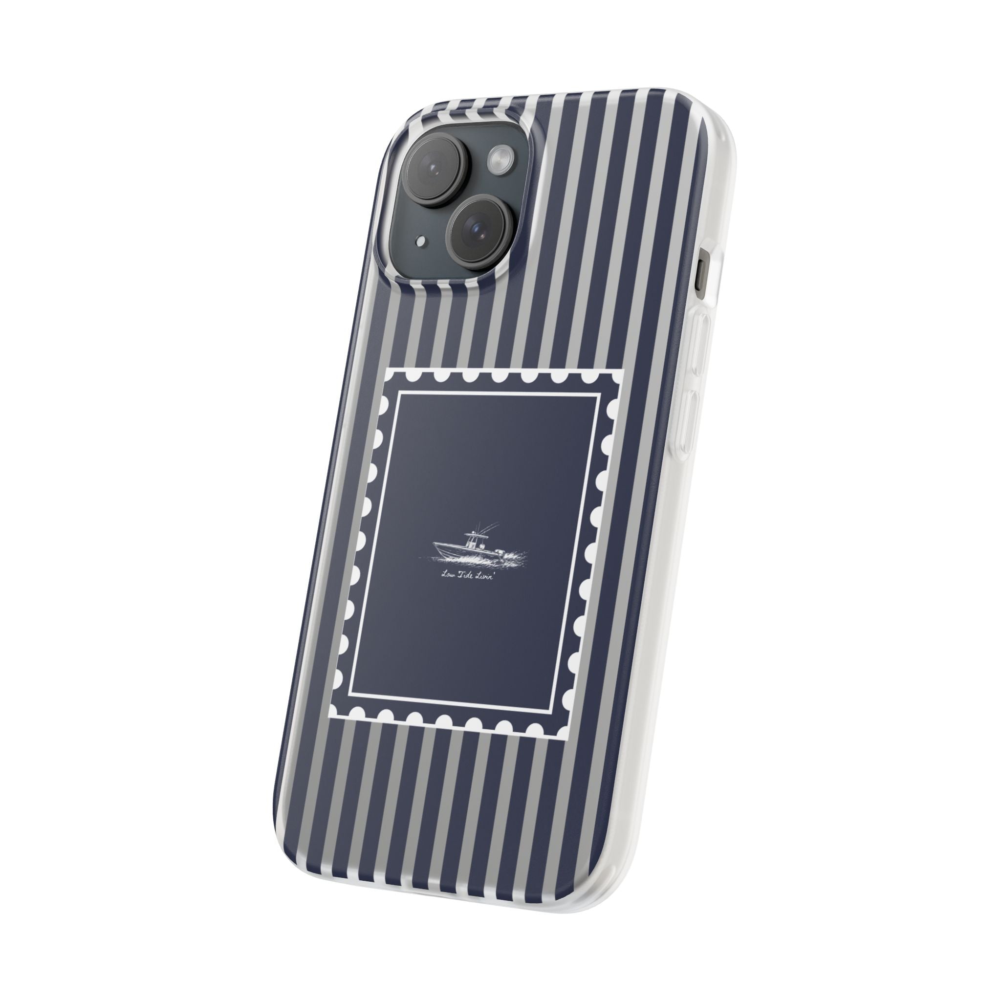 All day Offshore boat- Navy Stripe phone case