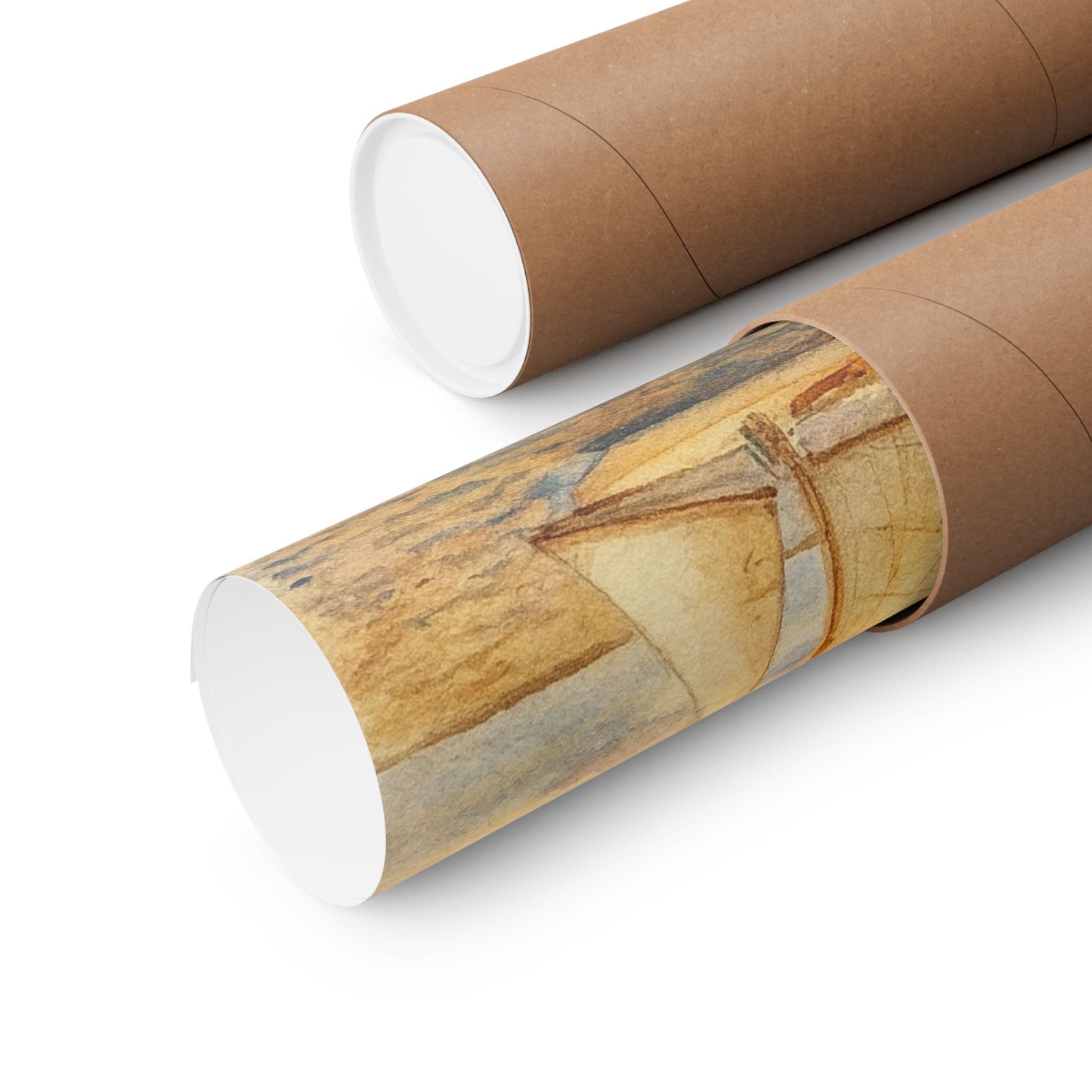 Pastel blue and yellow Sailboat Print