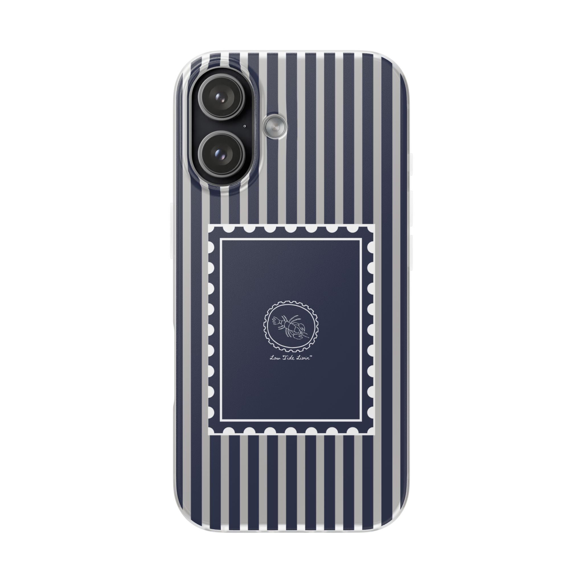 Stamped by the Sea- Navy Stripe phone case