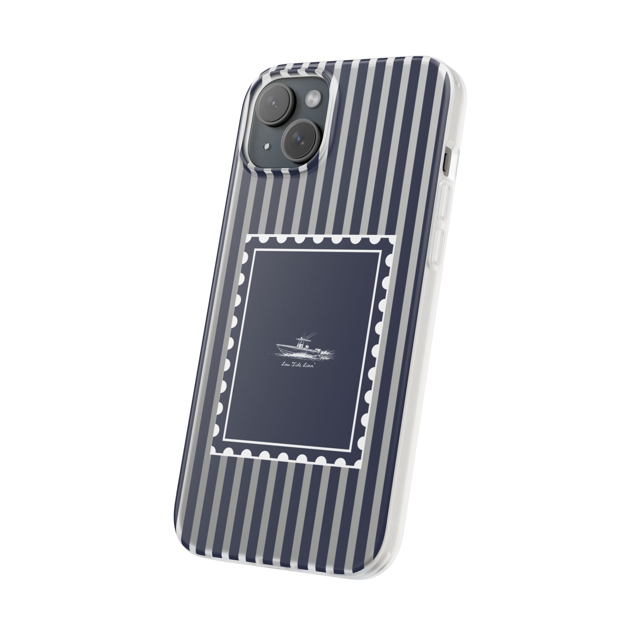 All day Offshore boat- Navy Stripe phone case