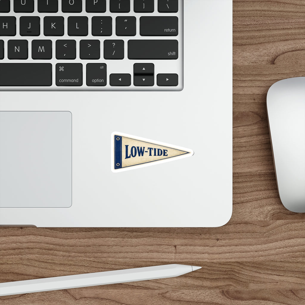 Low-Tide Pennant Die-Cut Sticker — Vintage Nautical Sticker