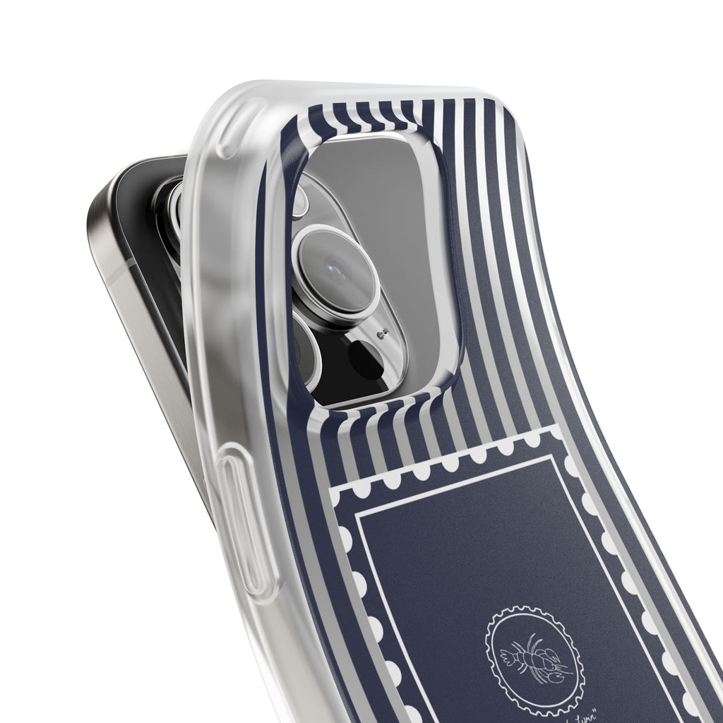 Stamped by the Sea- Navy Stripe phone case