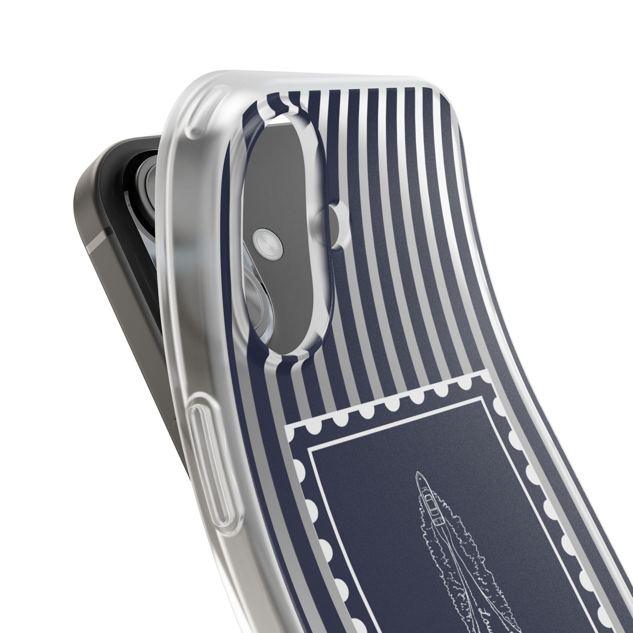 All Day Off Shore wake- Navy stripe phone case