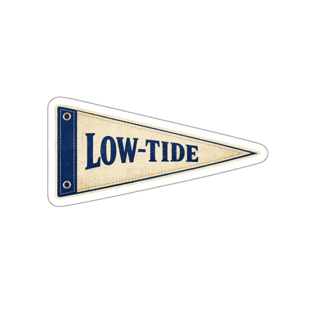 Low-Tide Pennant Die-Cut Sticker — Vintage Nautical Sticker