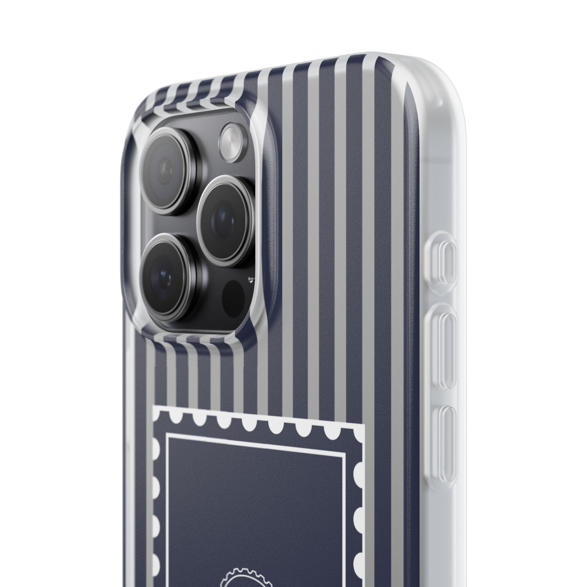 Stamped by the Sea- Navy Stripe phone case