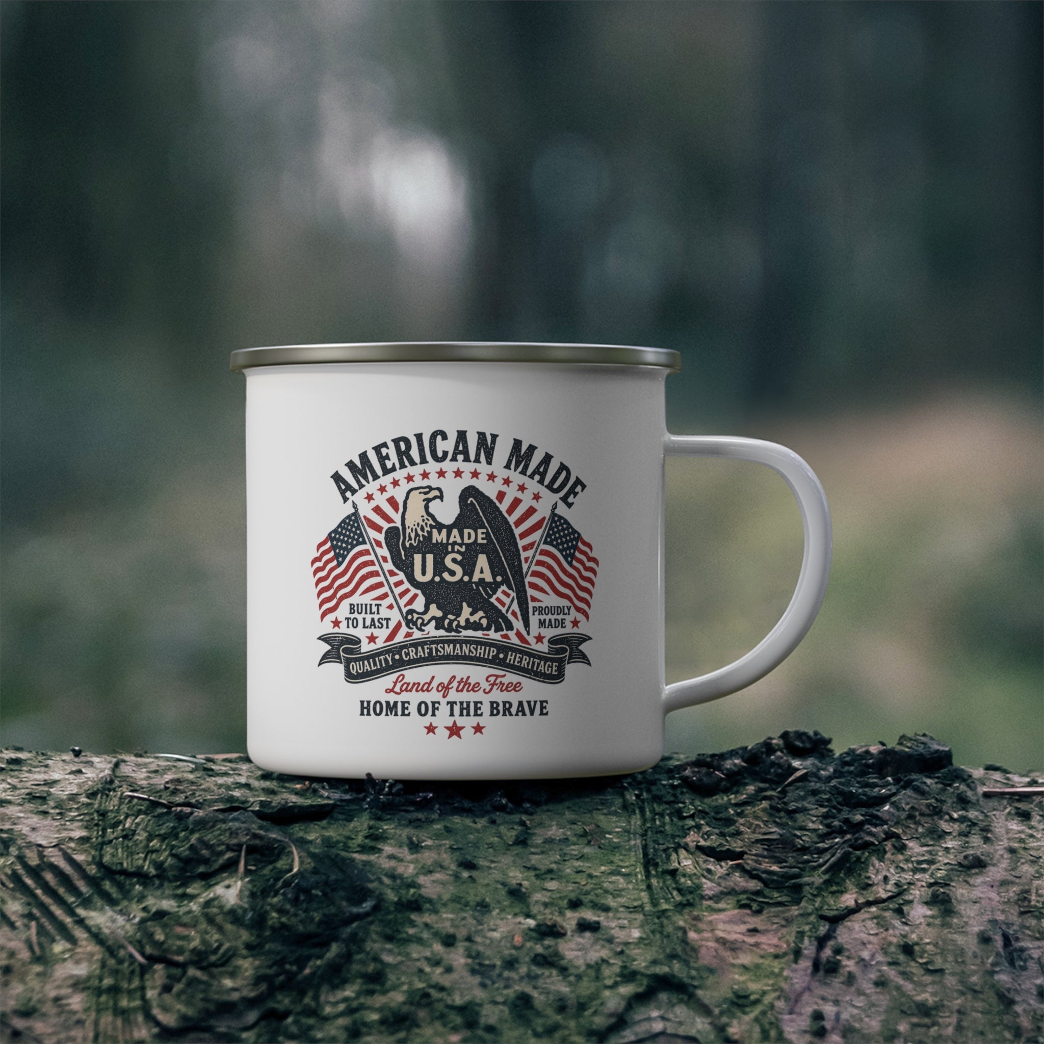 American Made Eagle Enamel Mug