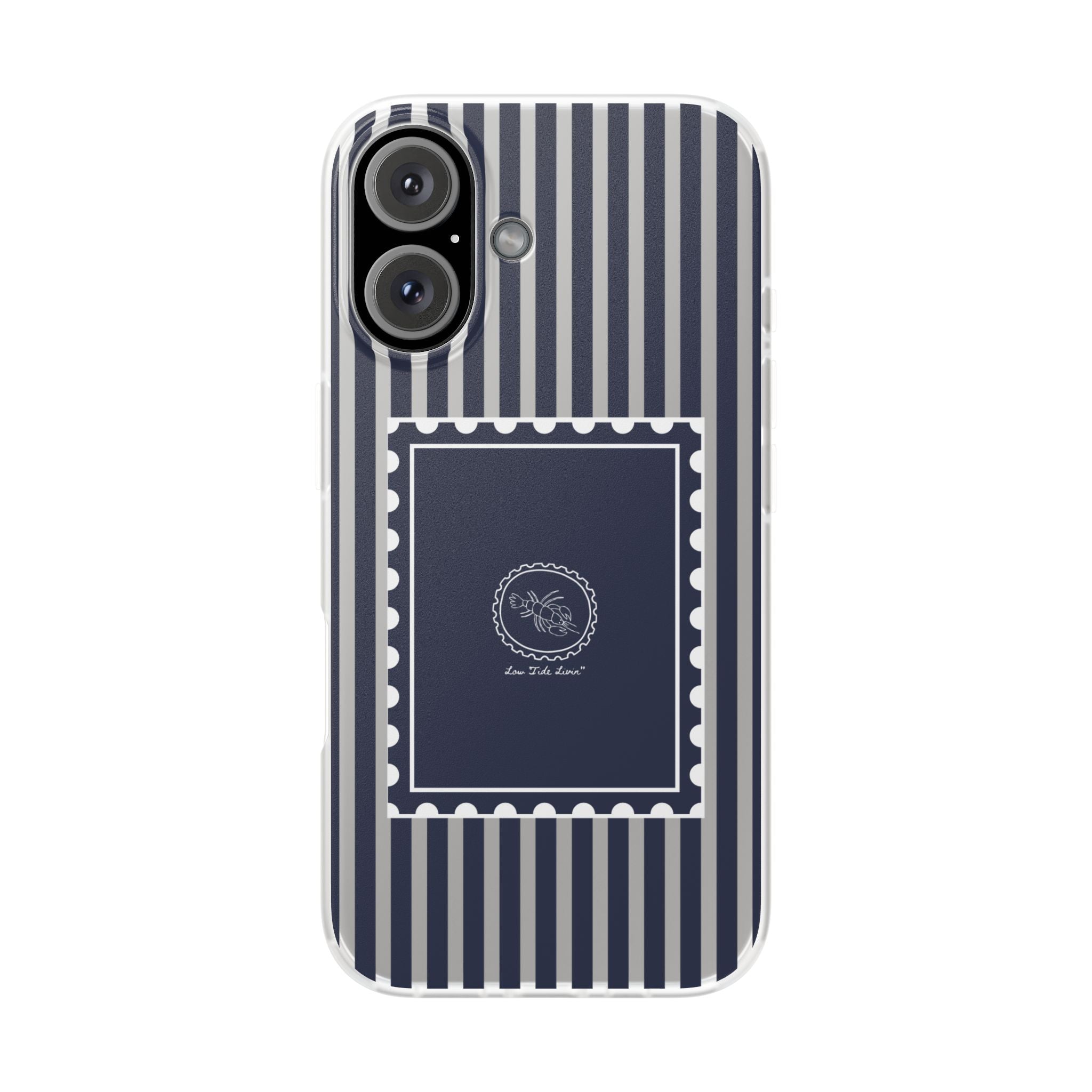 Stamped by the Sea- Navy Stripe phone case