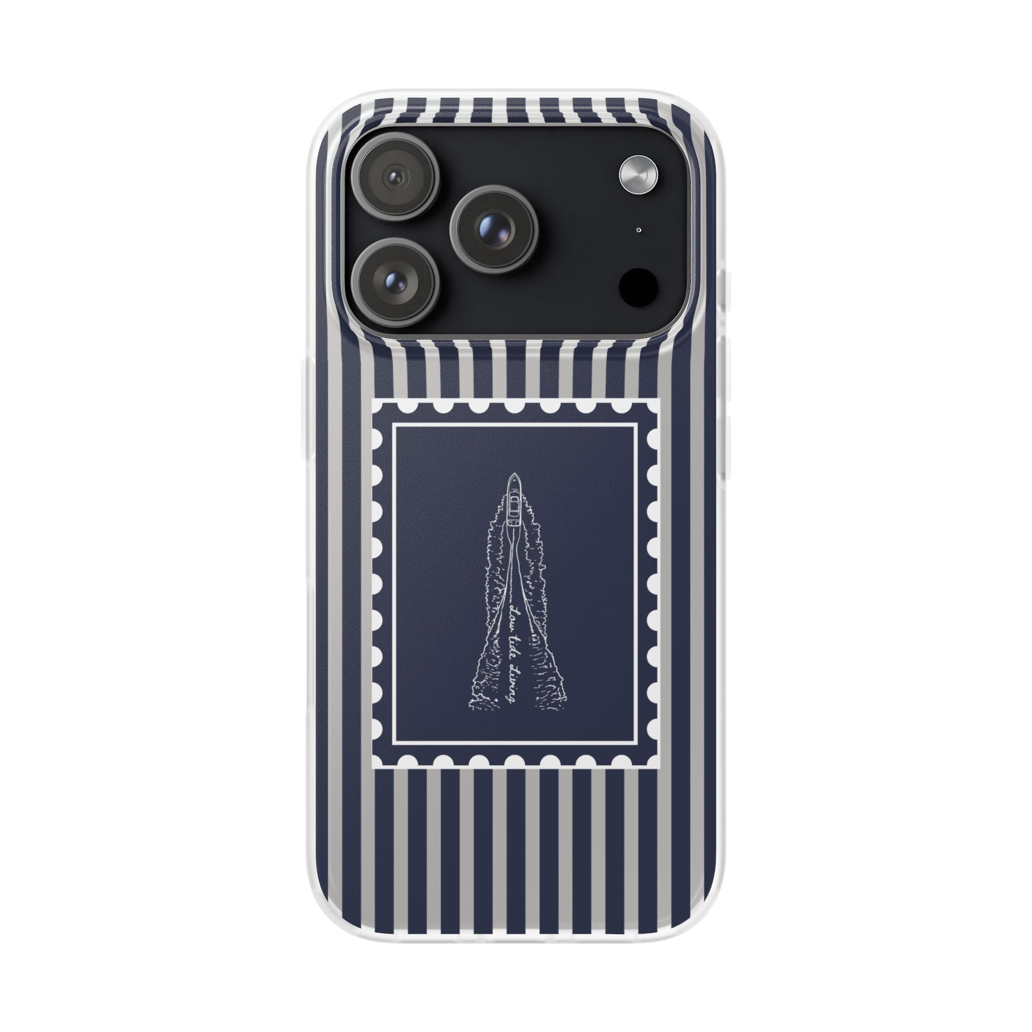 All Day Off Shore wake- Navy stripe phone case
