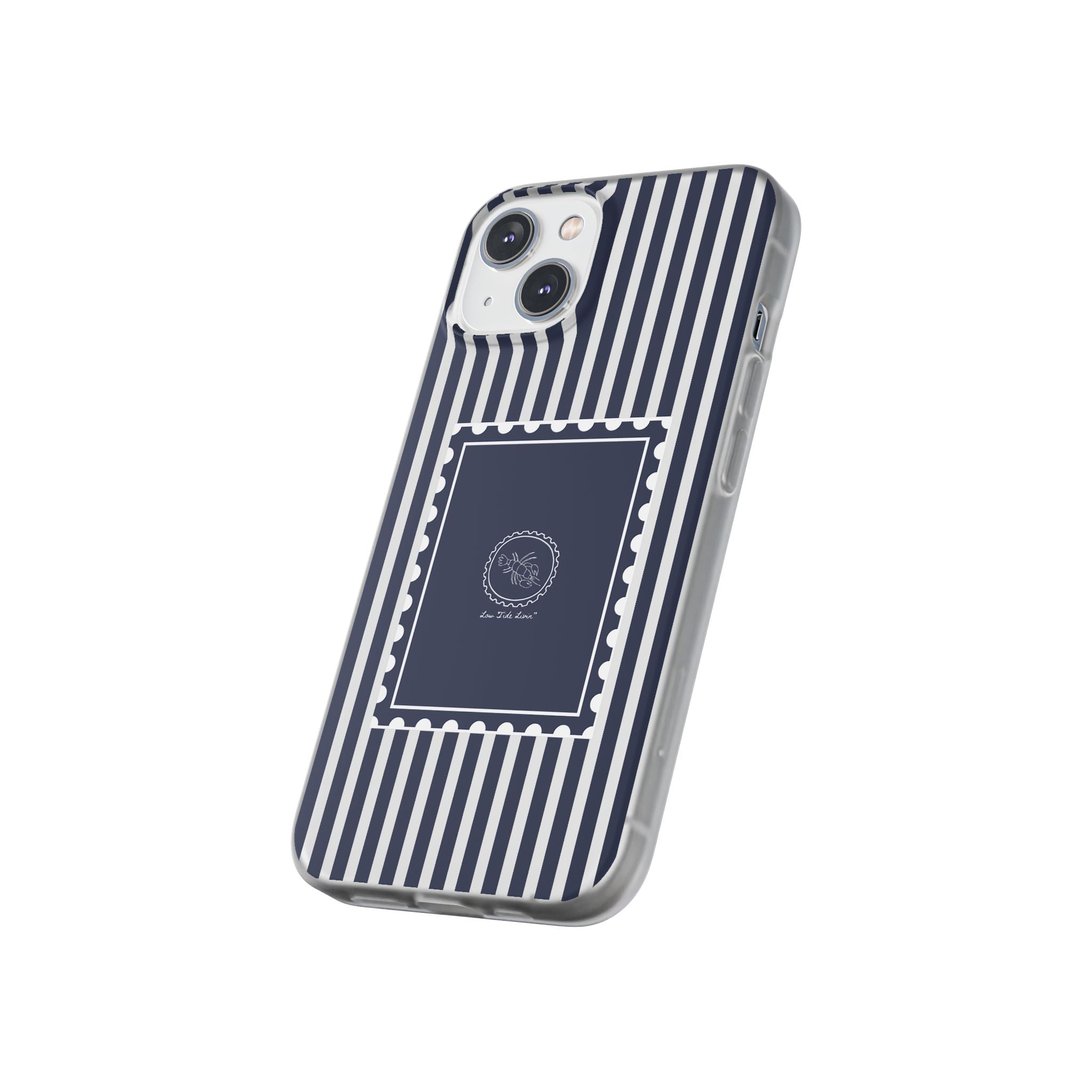 Stamped by the Sea- Navy Stripe phone case