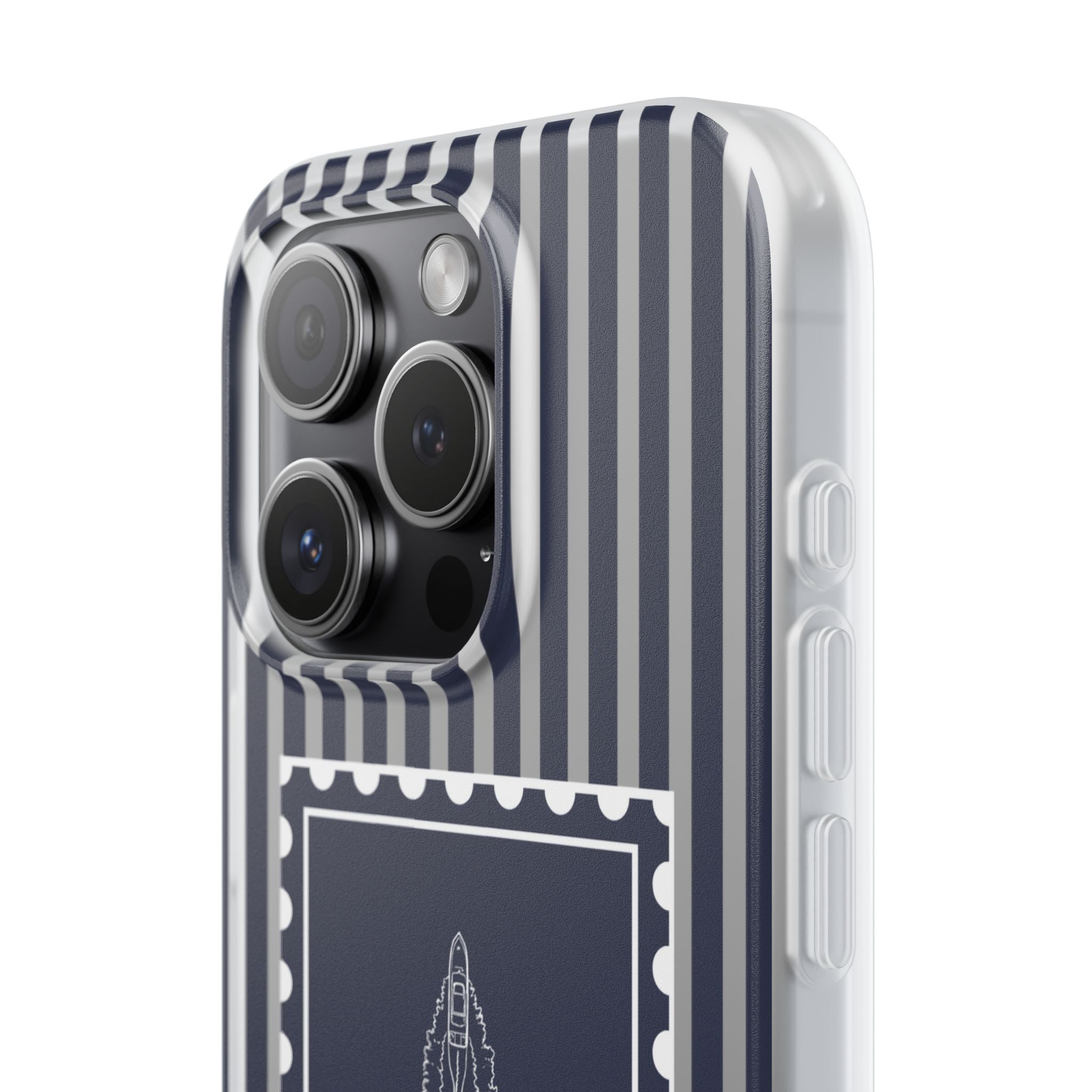 All Day Off Shore wake- Navy stripe phone case