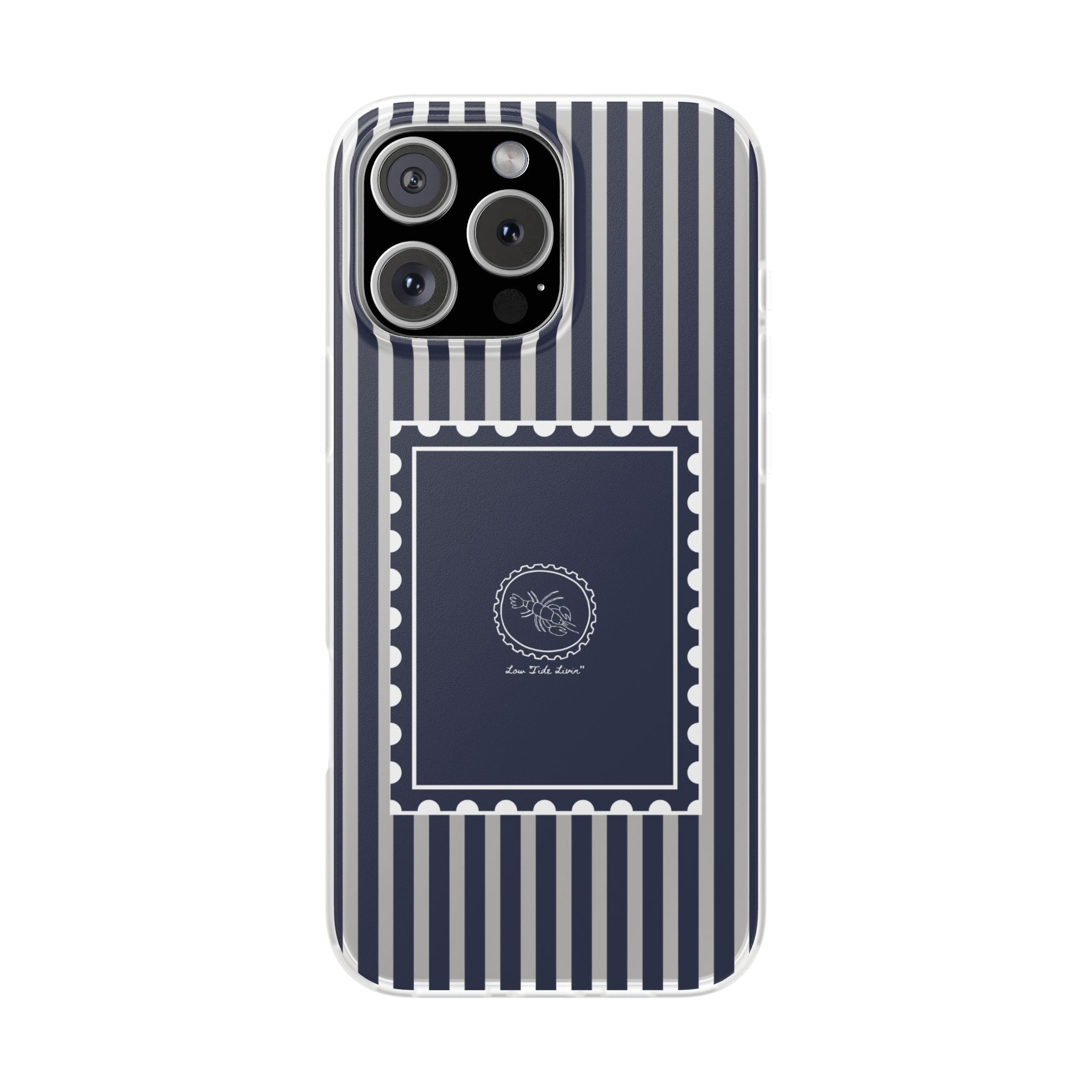 Stamped by the Sea- Navy Stripe phone case