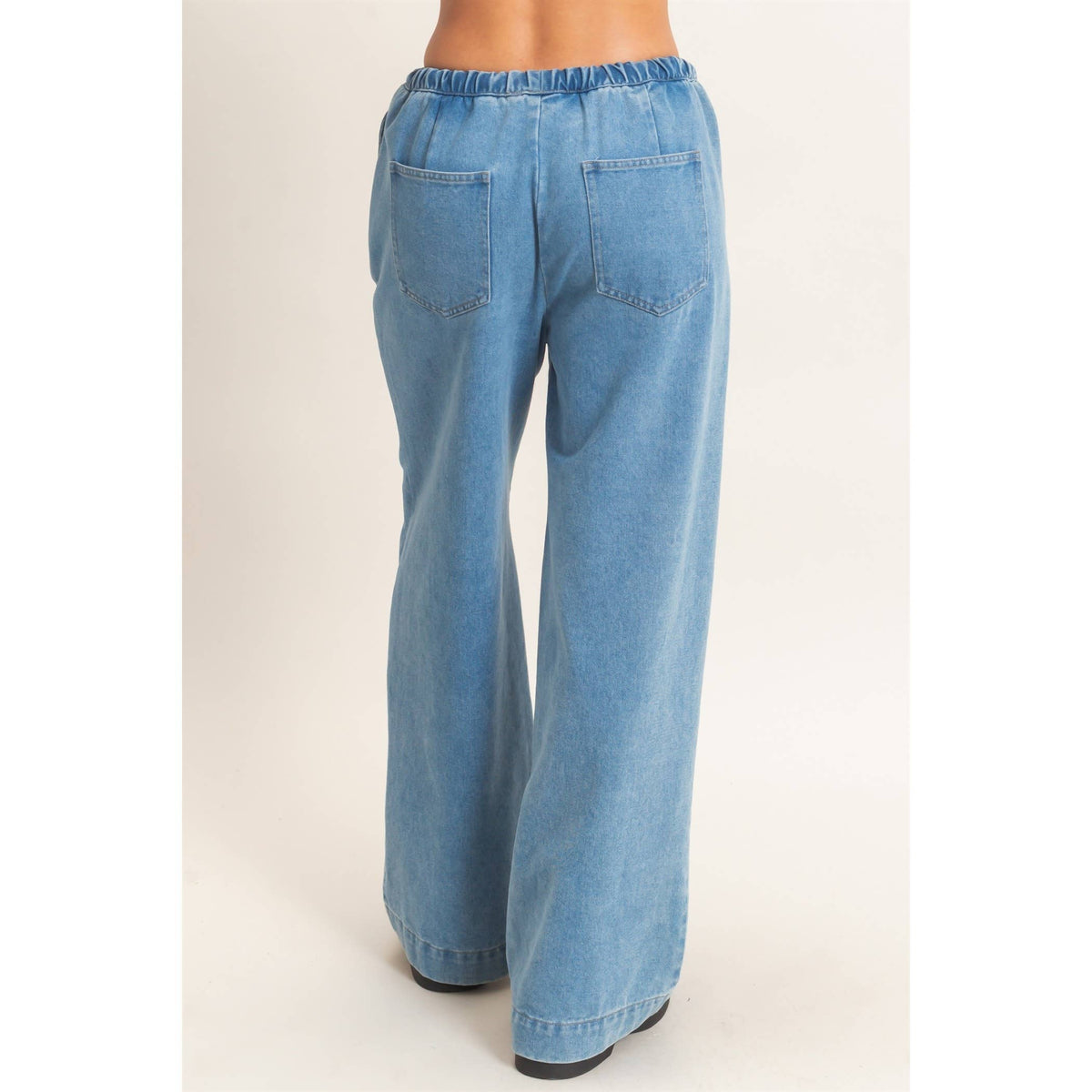 Drawstring Wide Leg Jeans