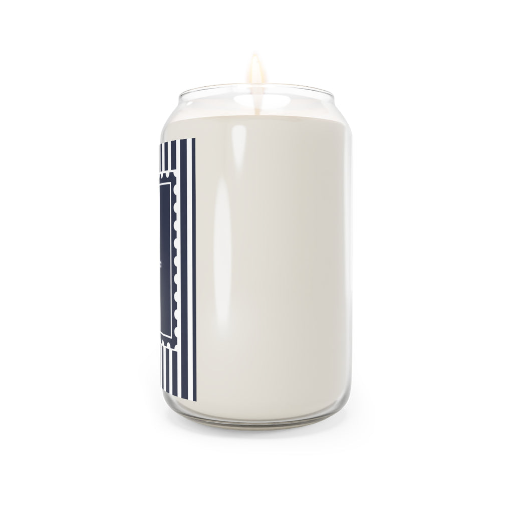 Navy Striped Frame Candle- 13.75 oz Vanilla Bean