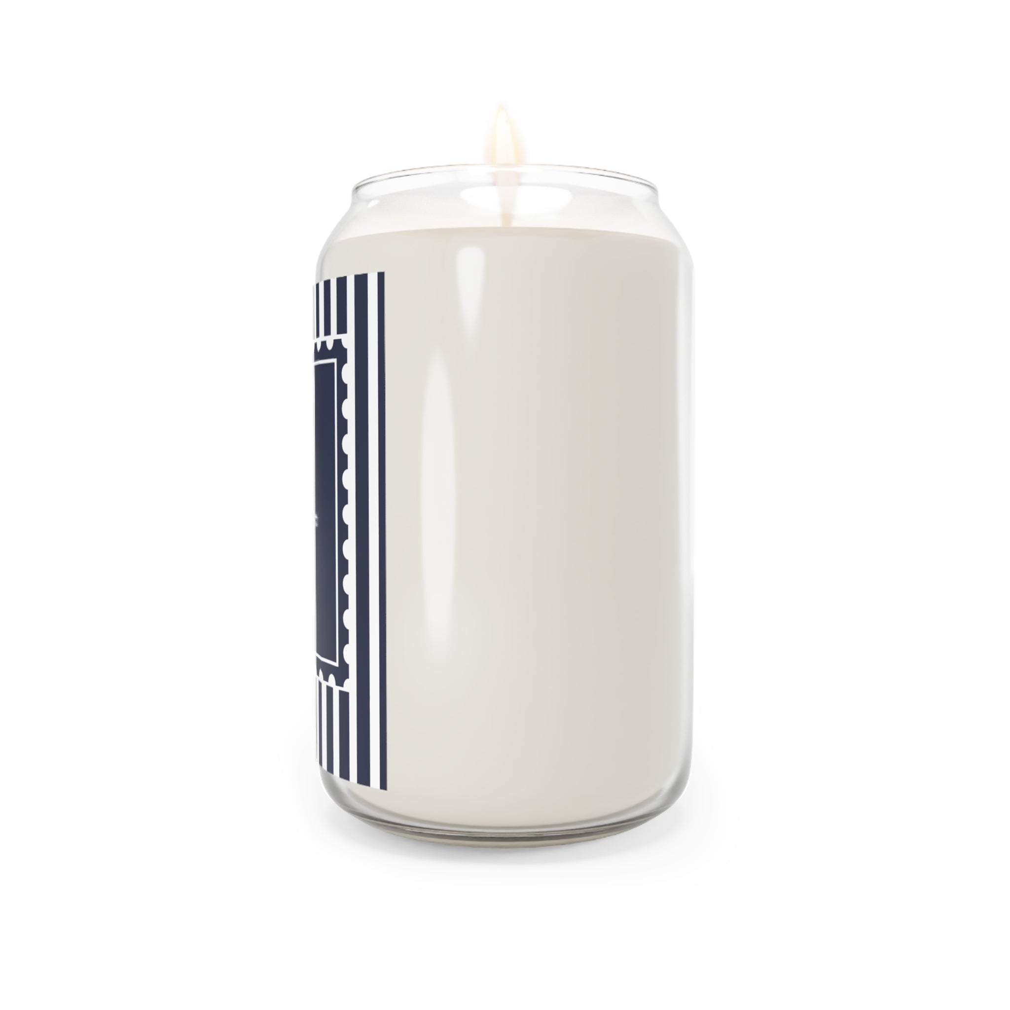 Navy Striped Frame Candle- 13.75 oz Vanilla Bean