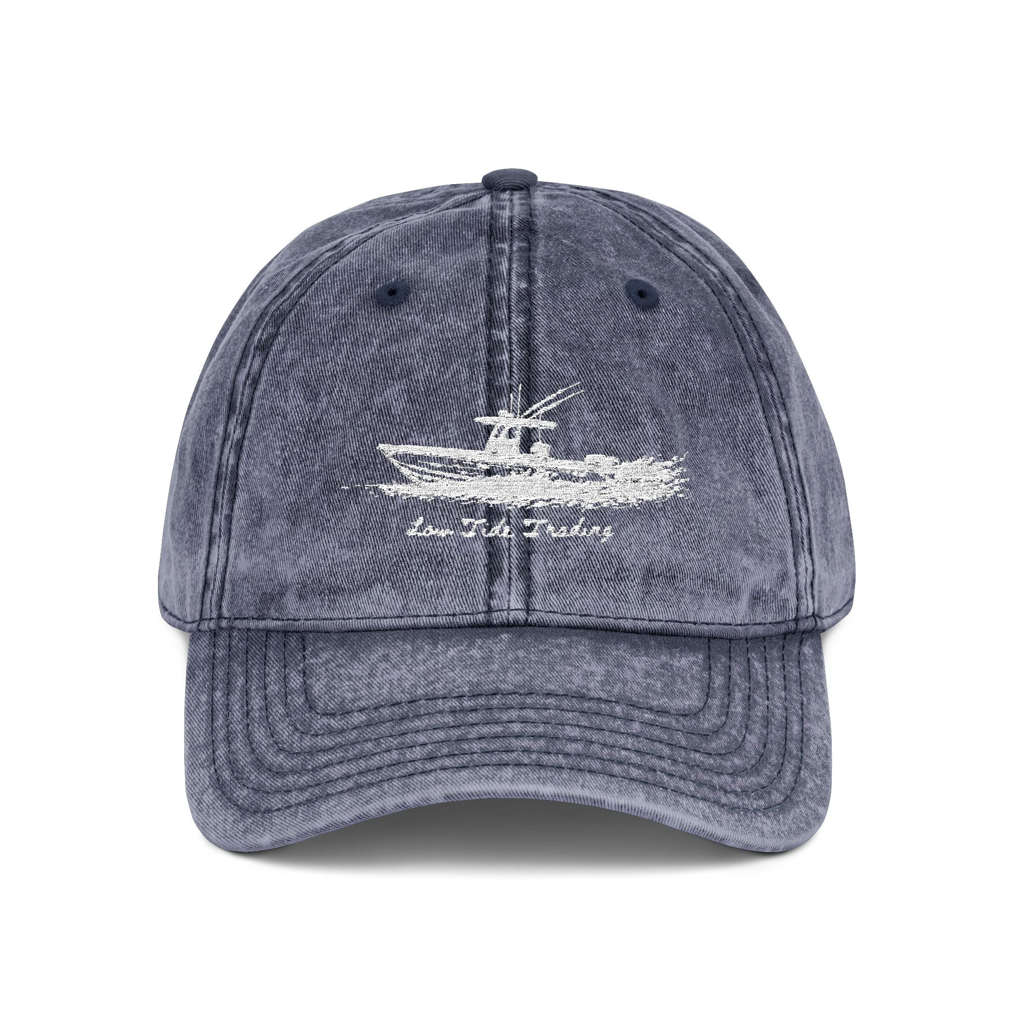 Vintage Embroidered Seaplane Cap — Washed Navy Hat for Aviators & Travelers
