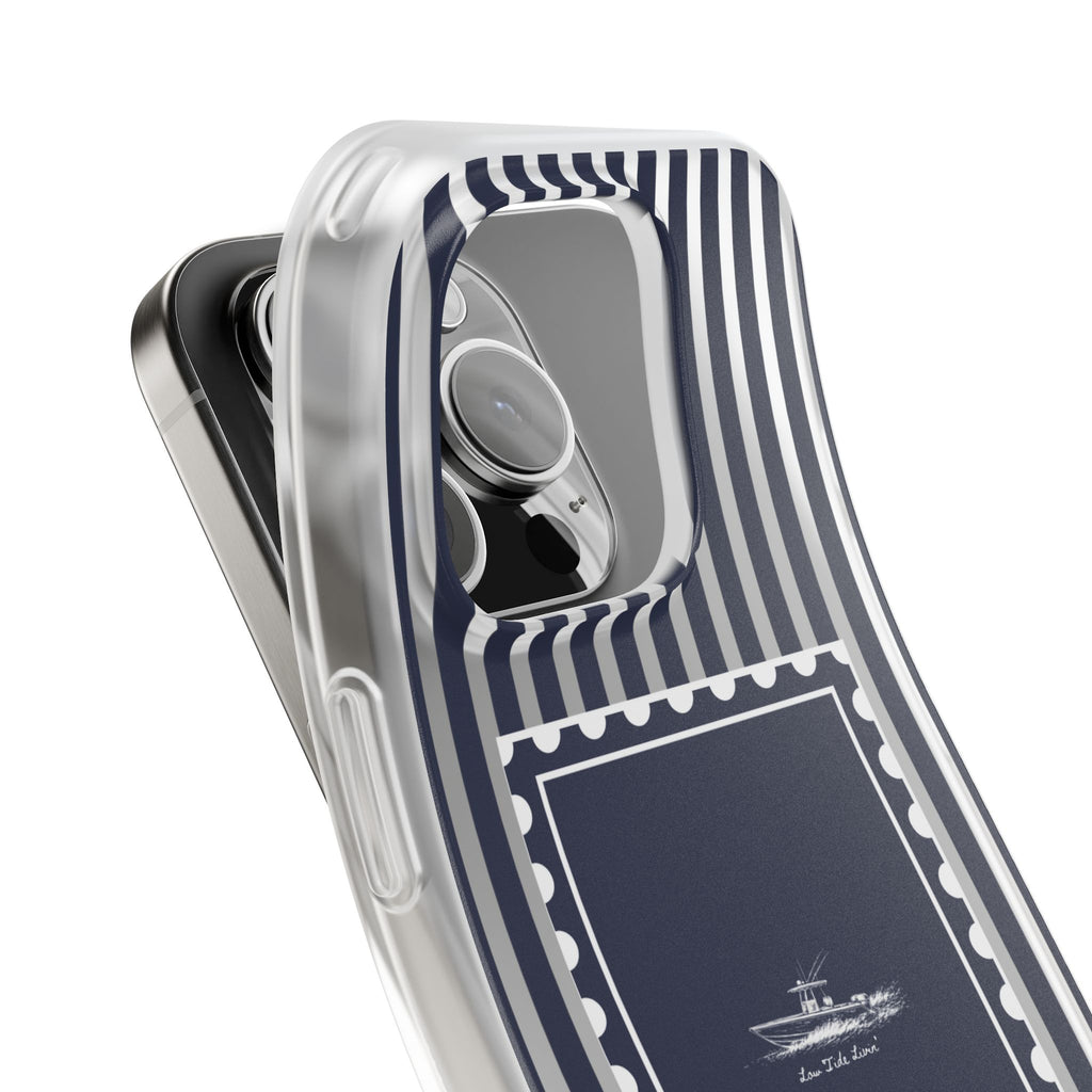 All day Offshore boat- Navy Stripe phone case