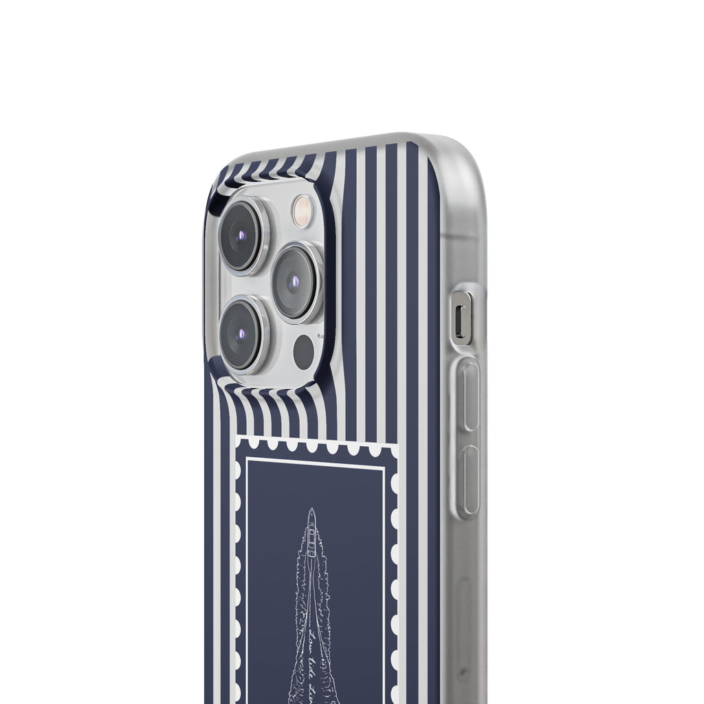 All Day Off Shore wake- Navy stripe phone case