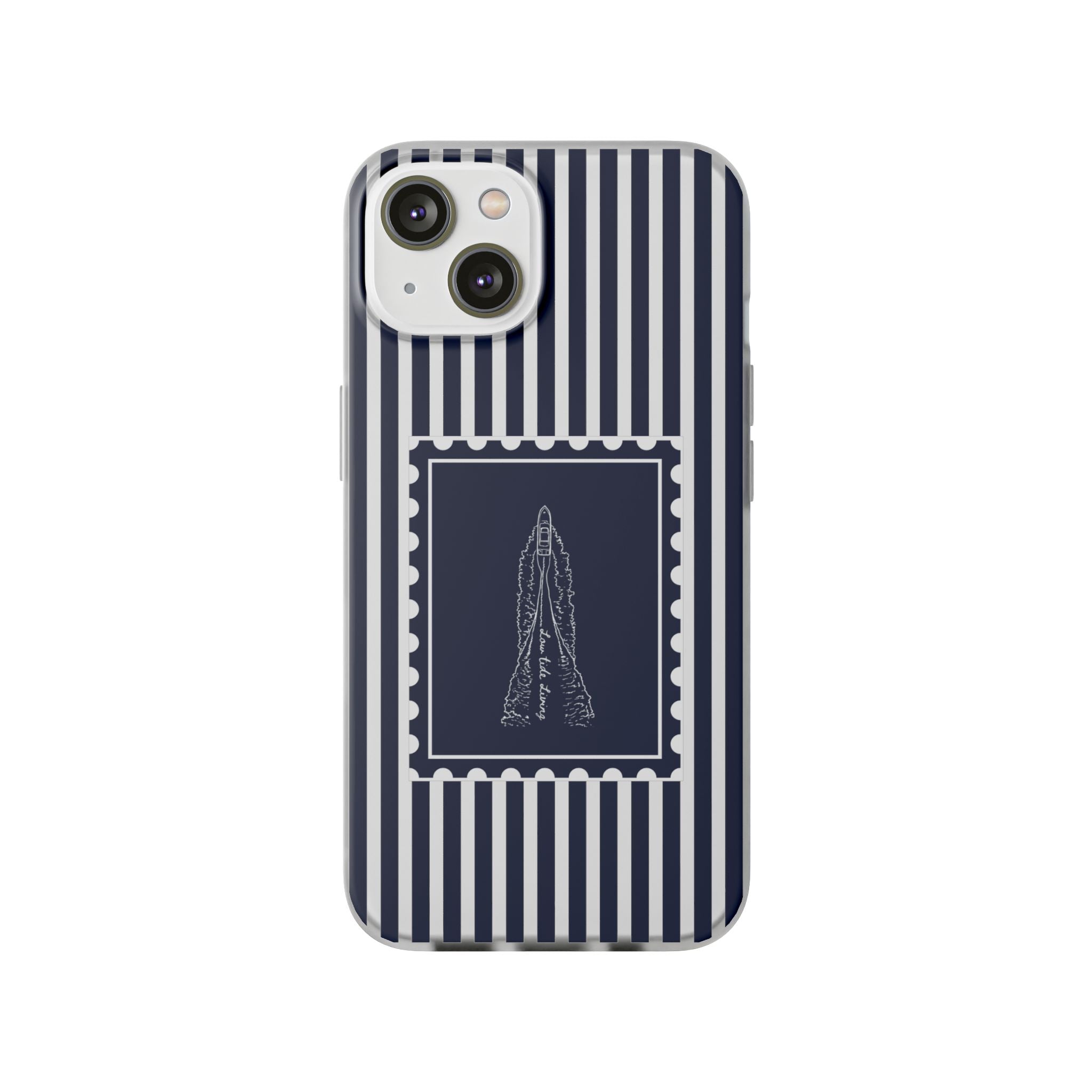 All Day Off Shore wake- Navy stripe phone case