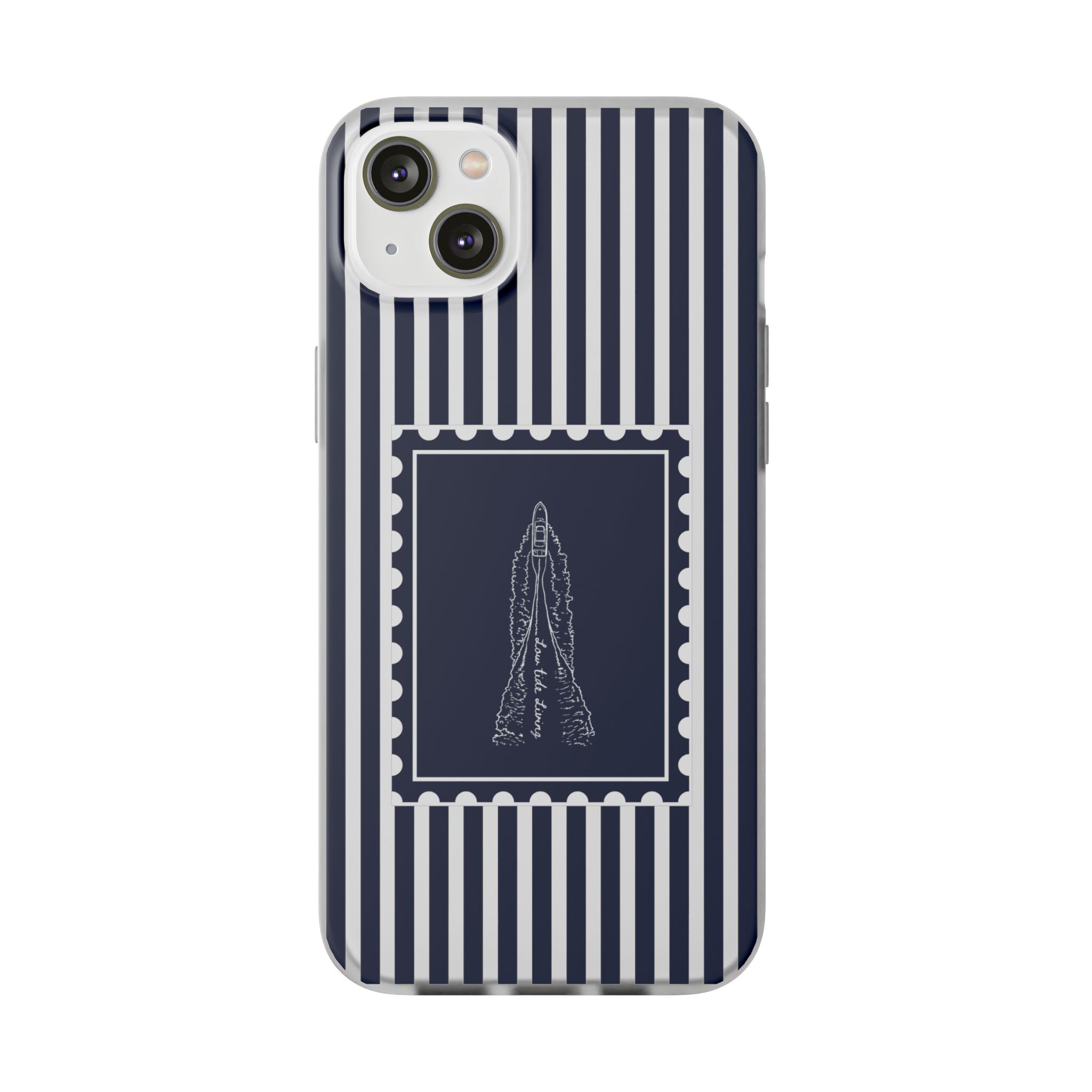 All Day Off Shore wake- Navy stripe phone case