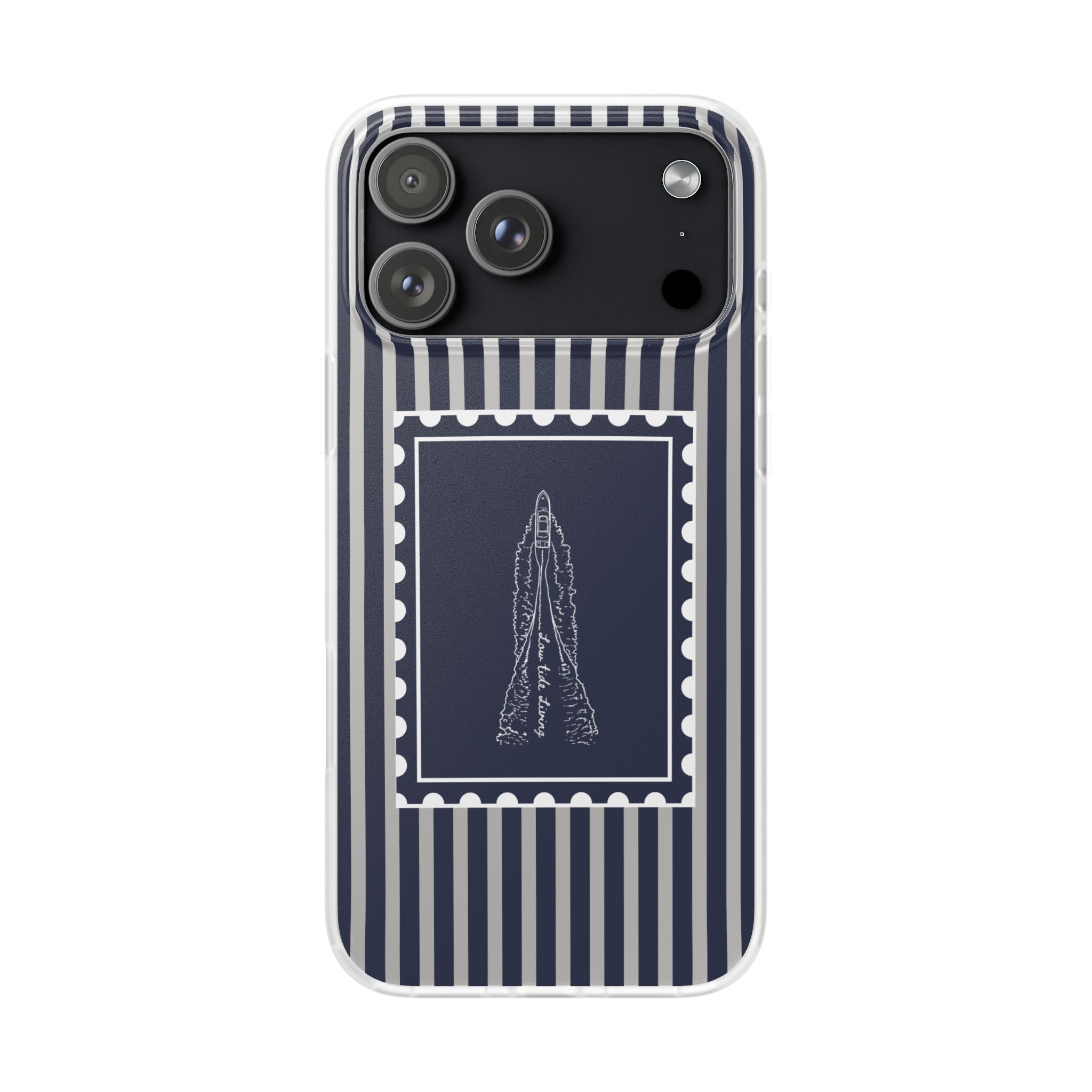 All Day Off Shore wake- Navy stripe phone case