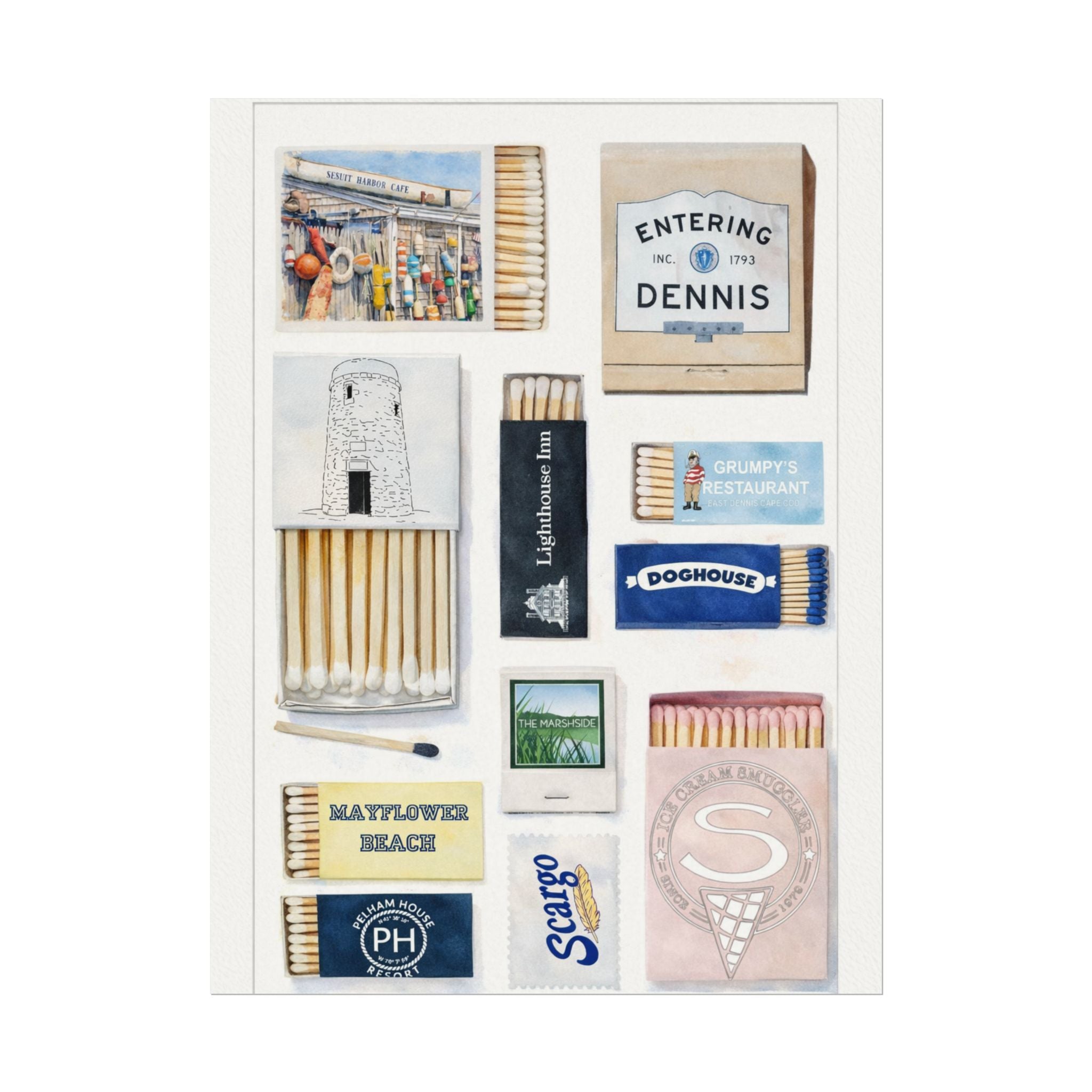 Dennis, MA - Matchbox print