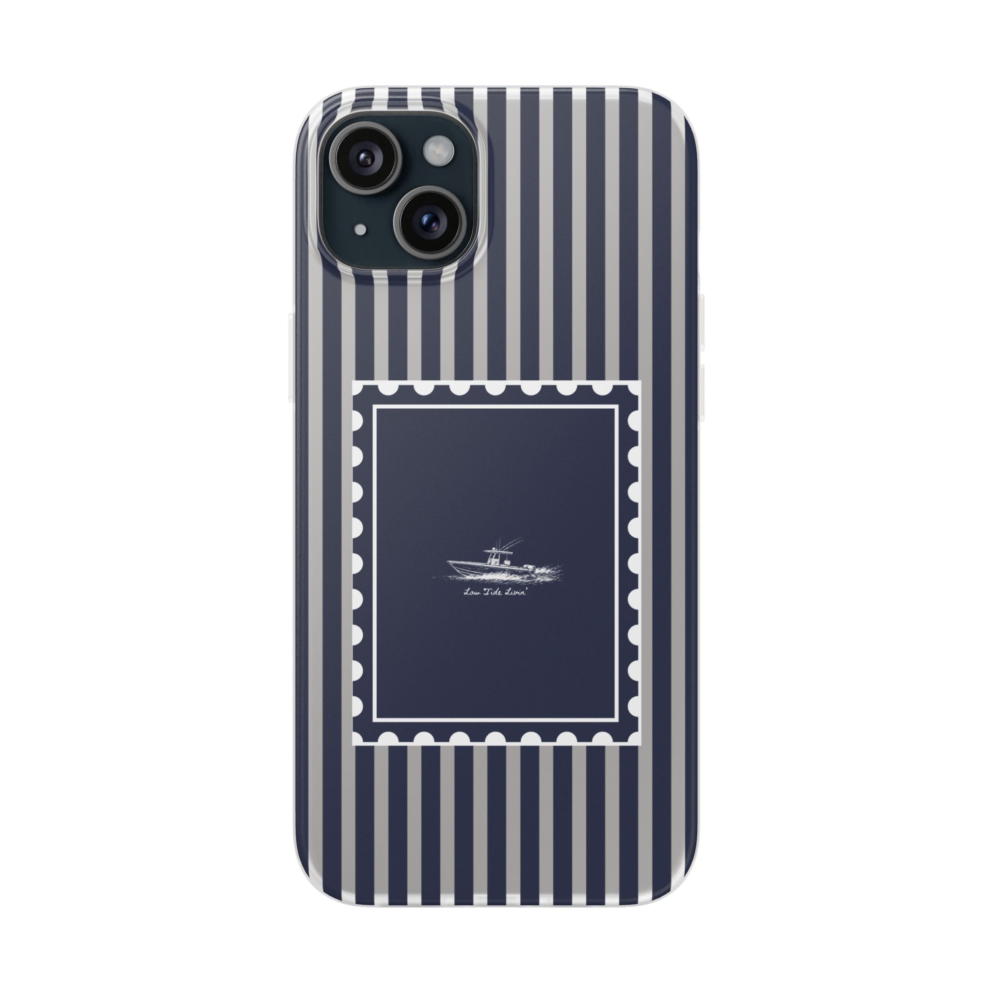 All day Offshore boat- Navy Stripe phone case
