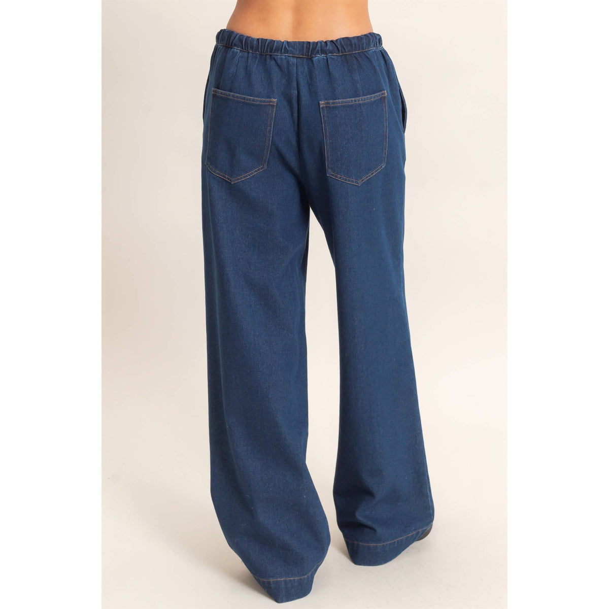 Drawstring Wide Leg Jeans