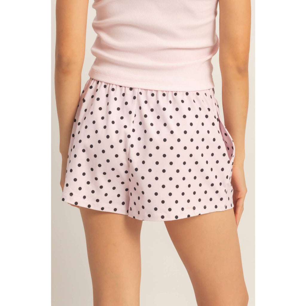 Red Polka Dot Drawstring Shorts