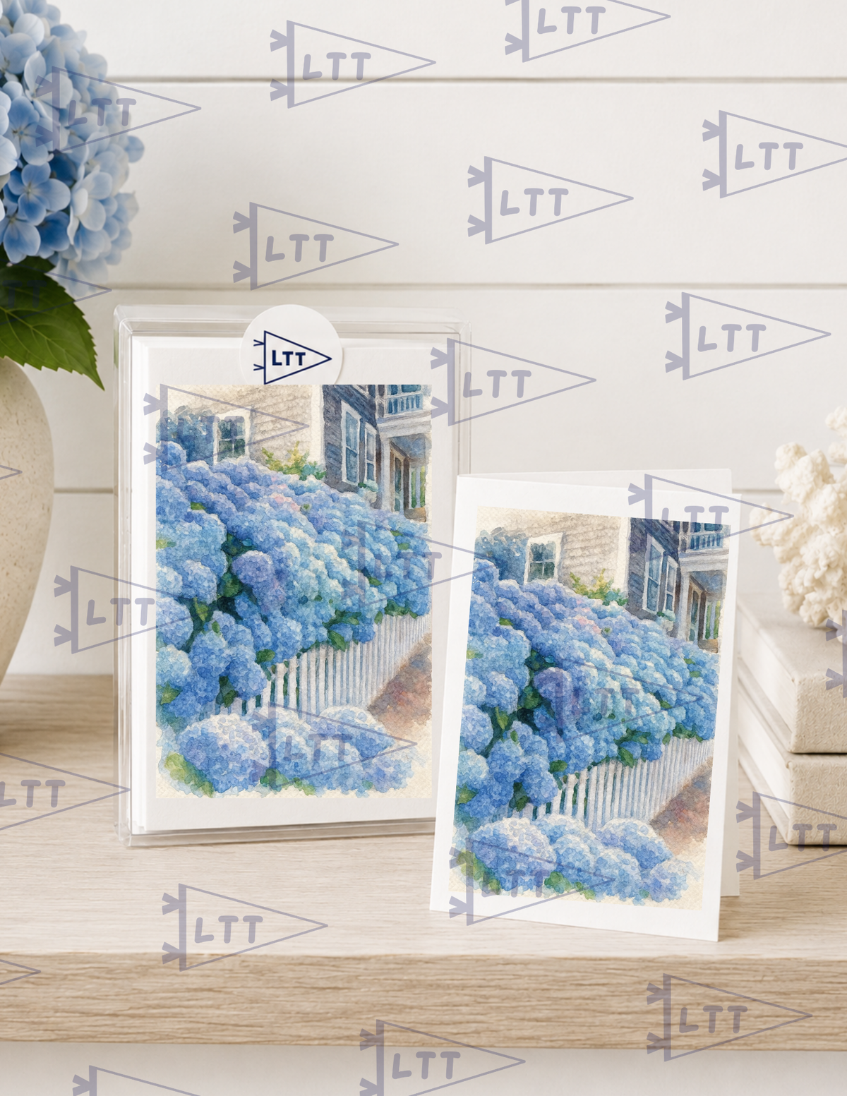 Main Street Hydrangeas Print and Card