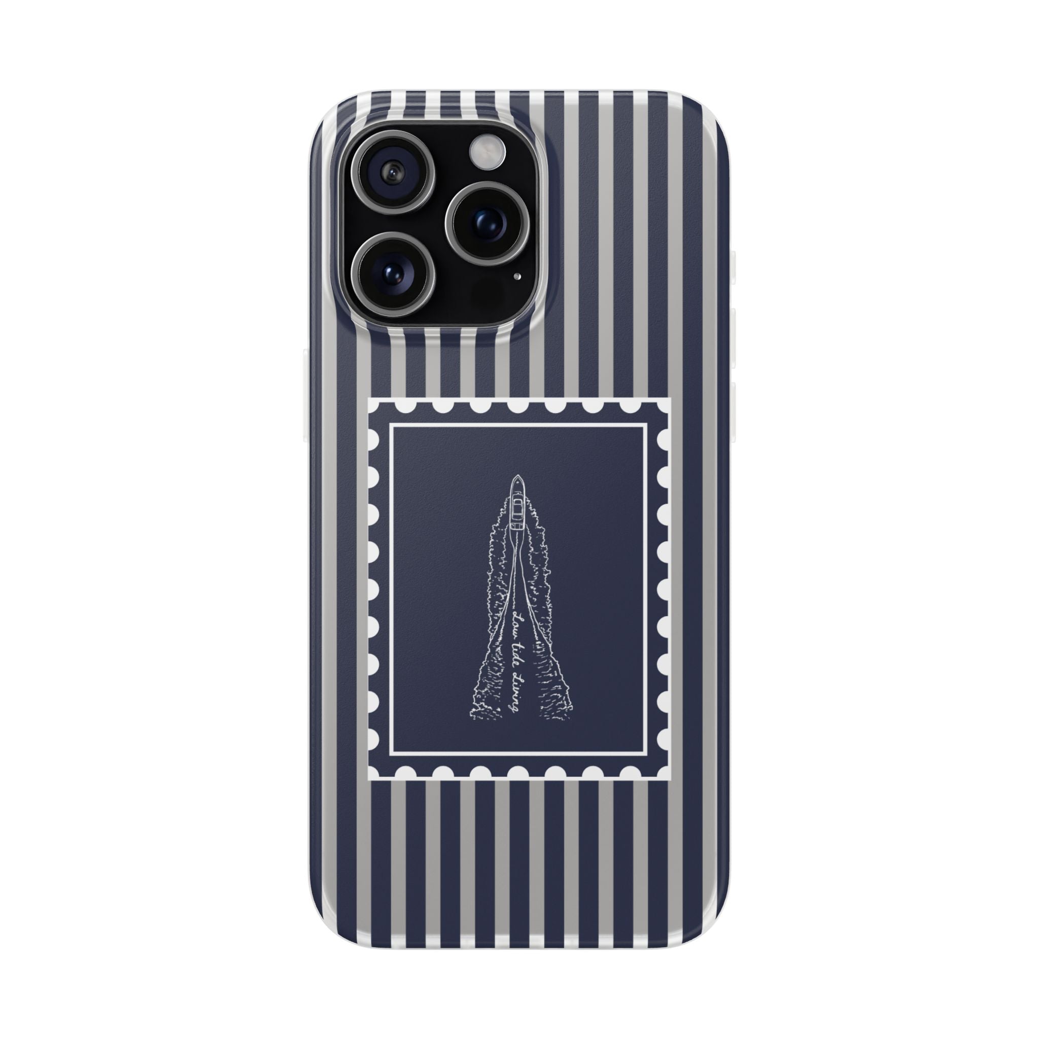 All Day Off Shore wake- Navy stripe phone case