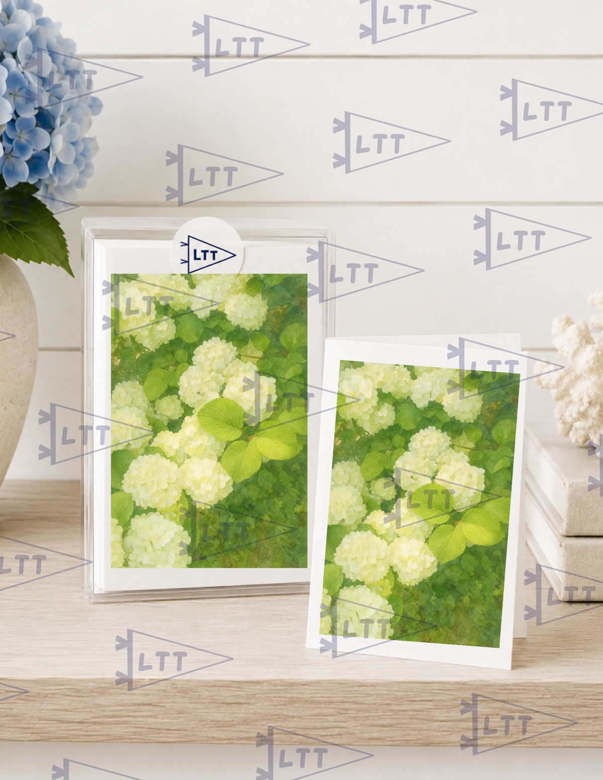 White Hydrangea Print and card