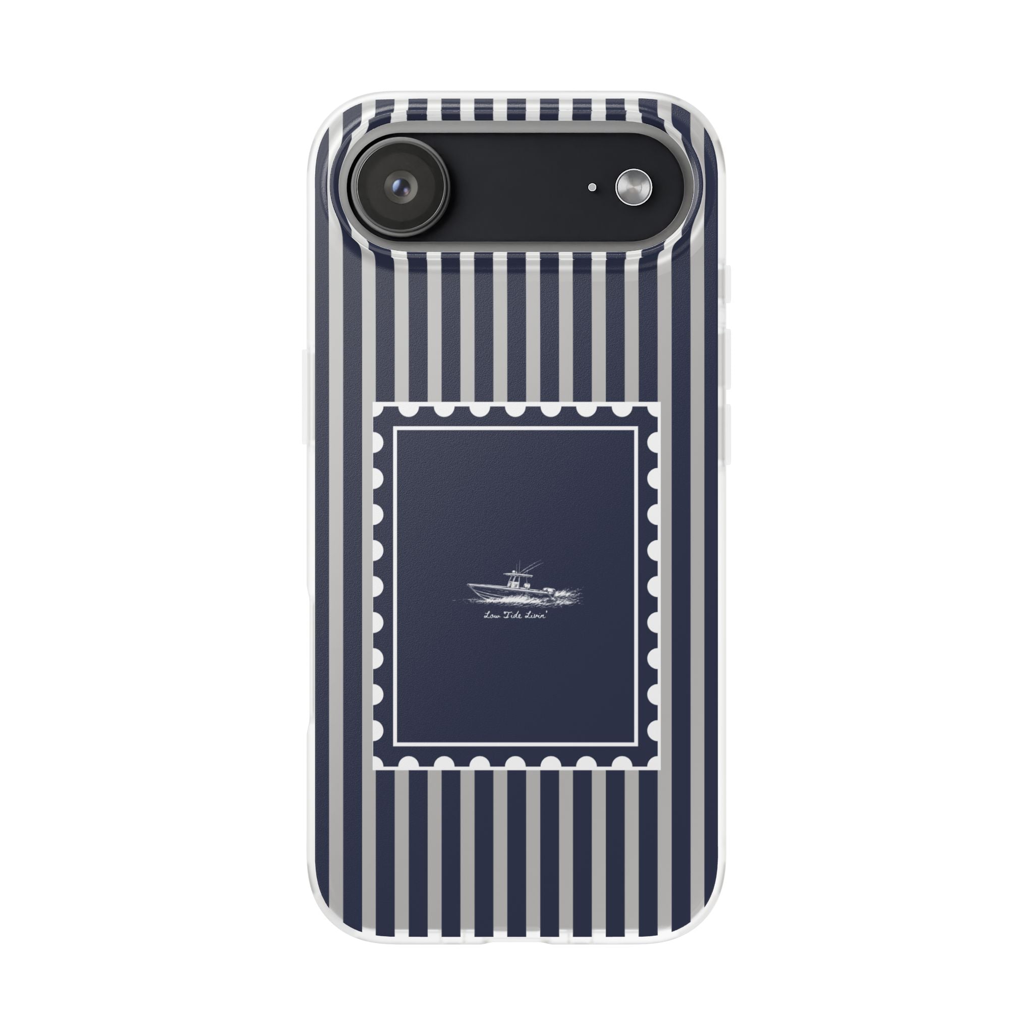 All day Offshore boat- Navy Stripe phone case