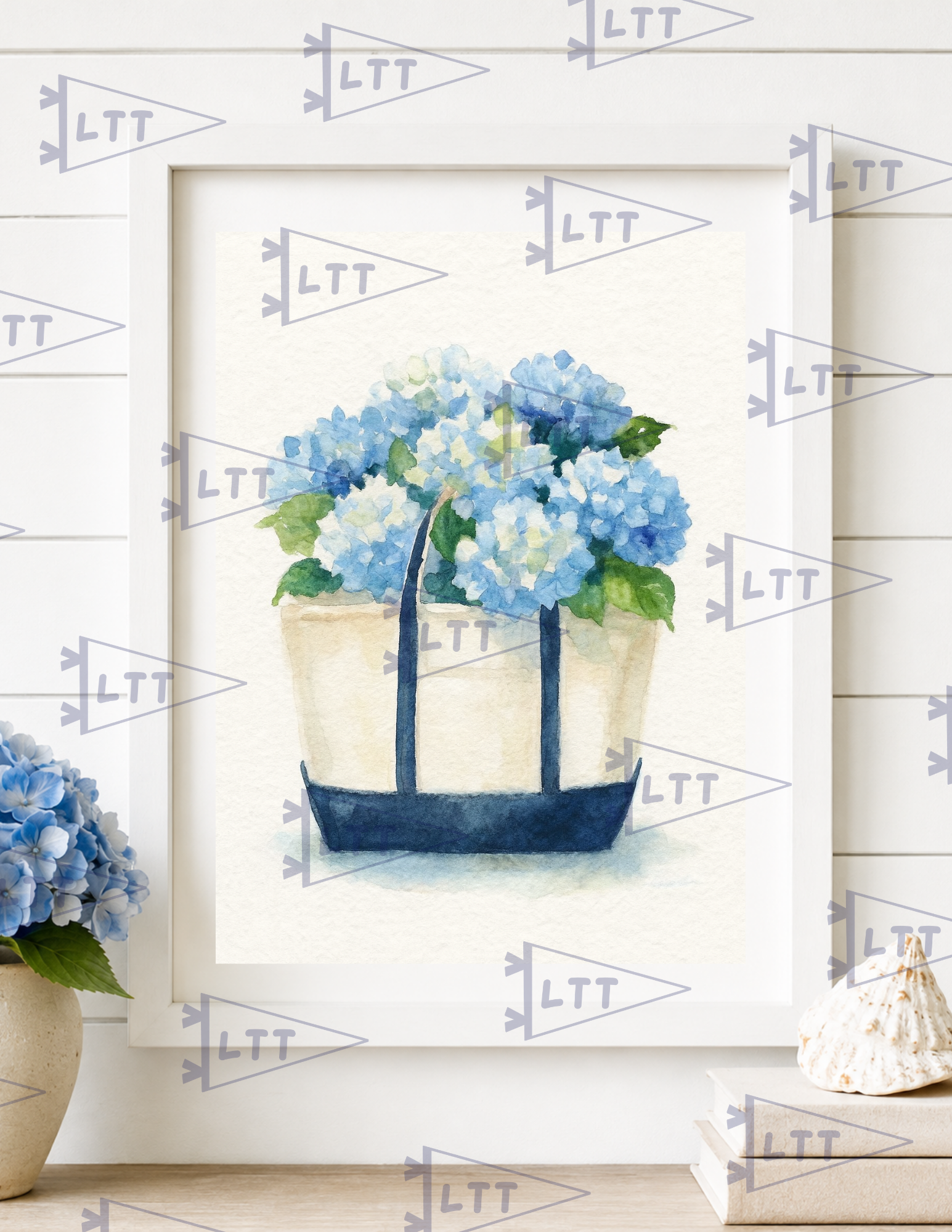 Boat Tote Hydrangea Print and card