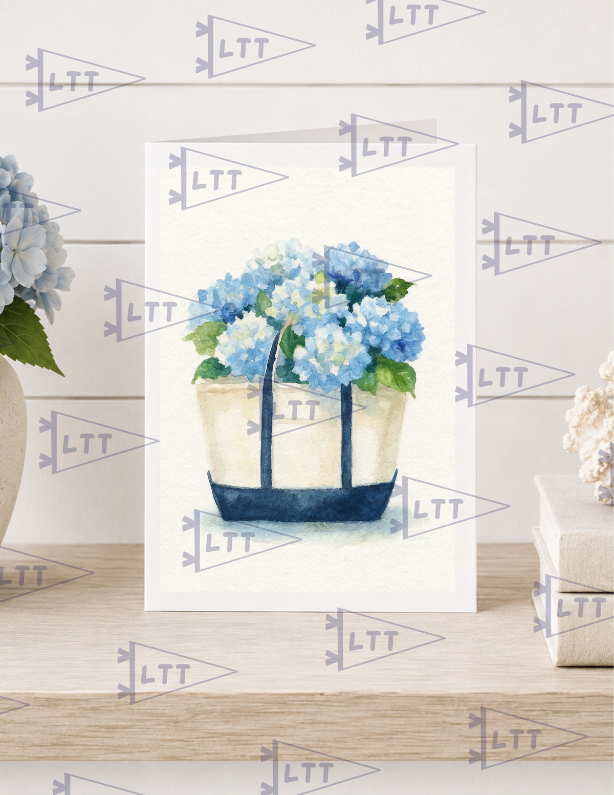 Boat Tote Hydrangea Print and card