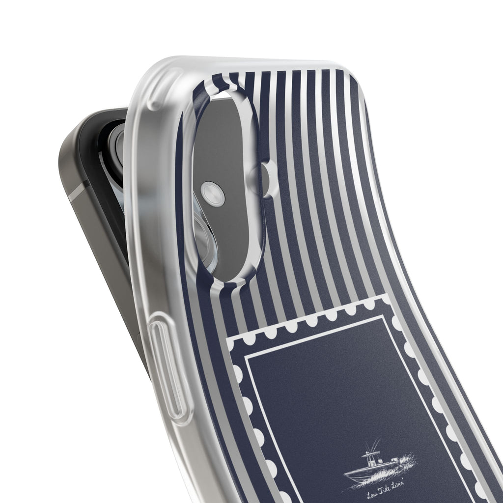 All day Offshore boat- Navy Stripe phone case