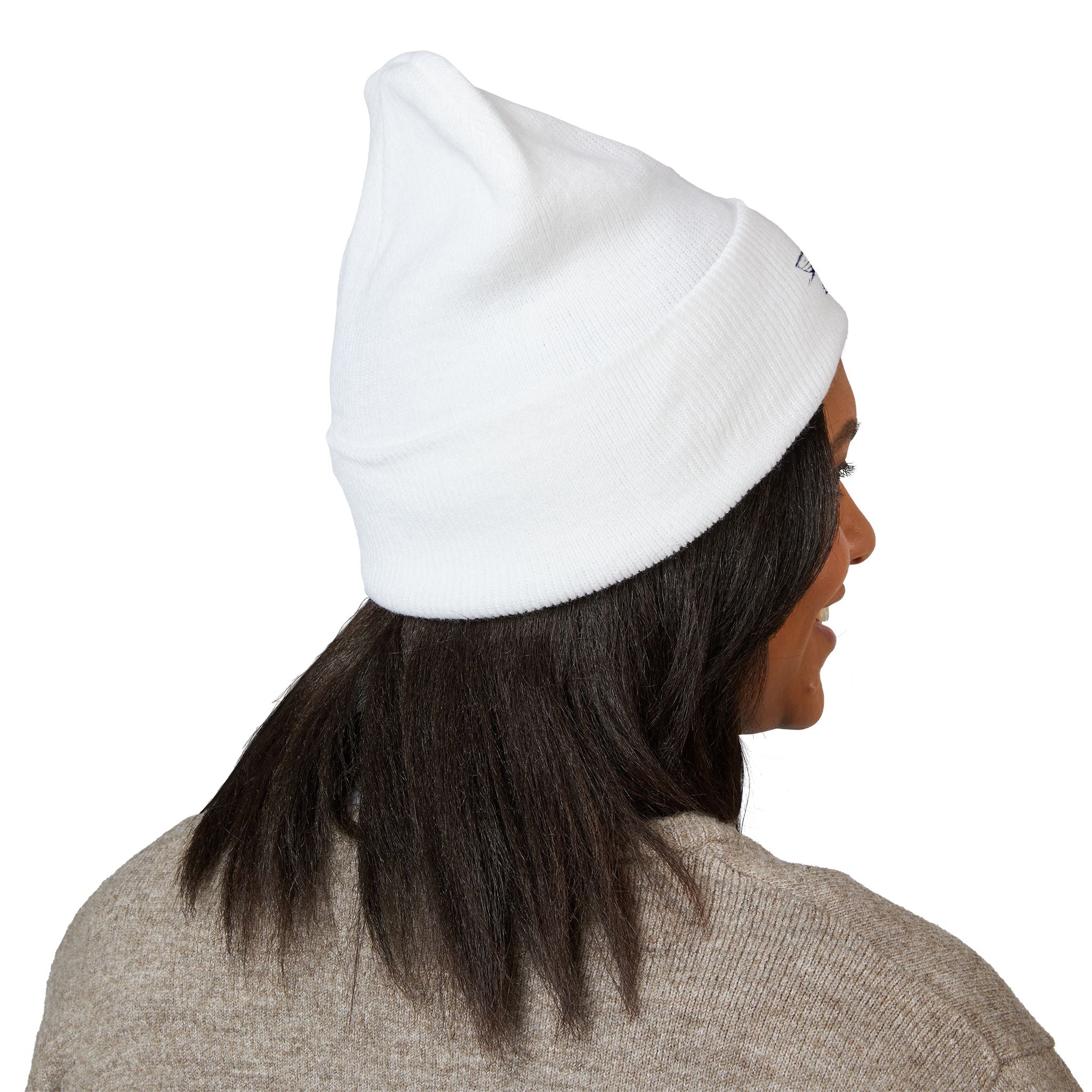 Embroidered Minimalist Sailboat Cuffed Beanie